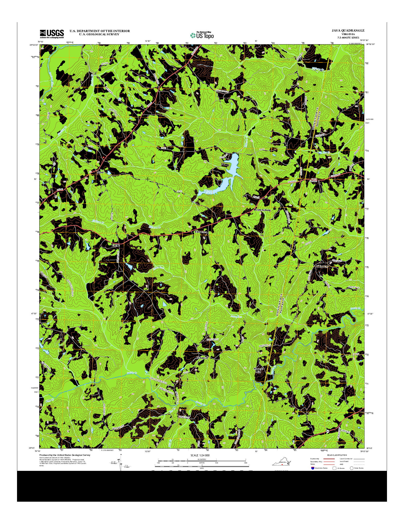 USGS US TOPO 7.5-MINUTE MAP FOR JAVA, VA 2013