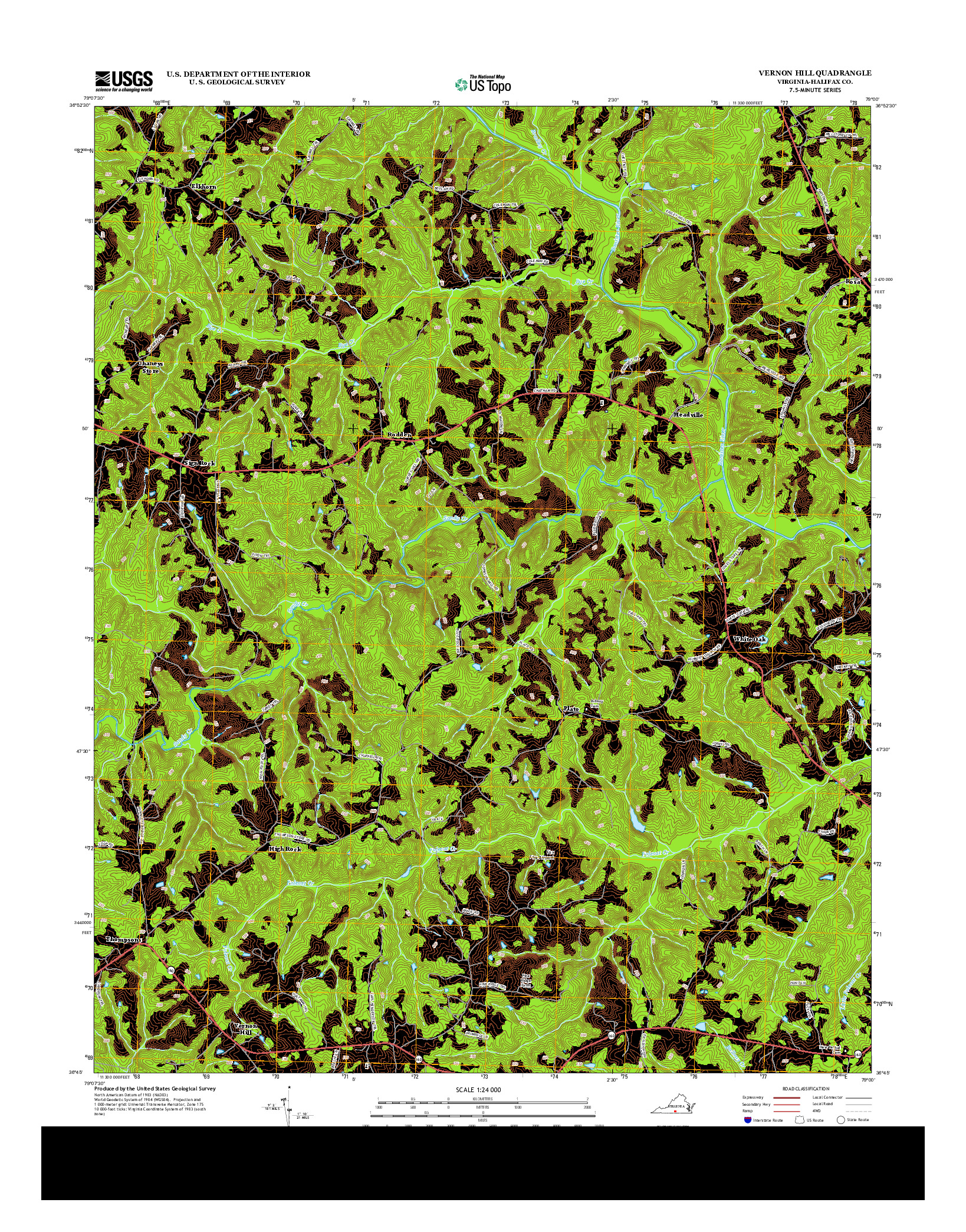 USGS US TOPO 7.5-MINUTE MAP FOR VERNON HILL, VA 2013