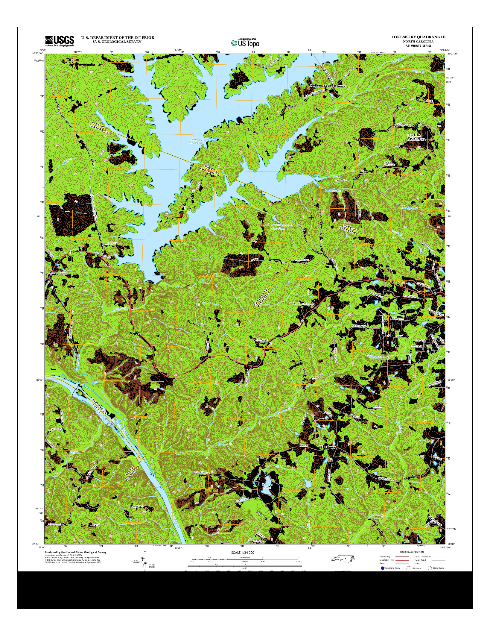 USGS US TOPO 7.5-MINUTE MAP FOR COKESBURY, NC 2013