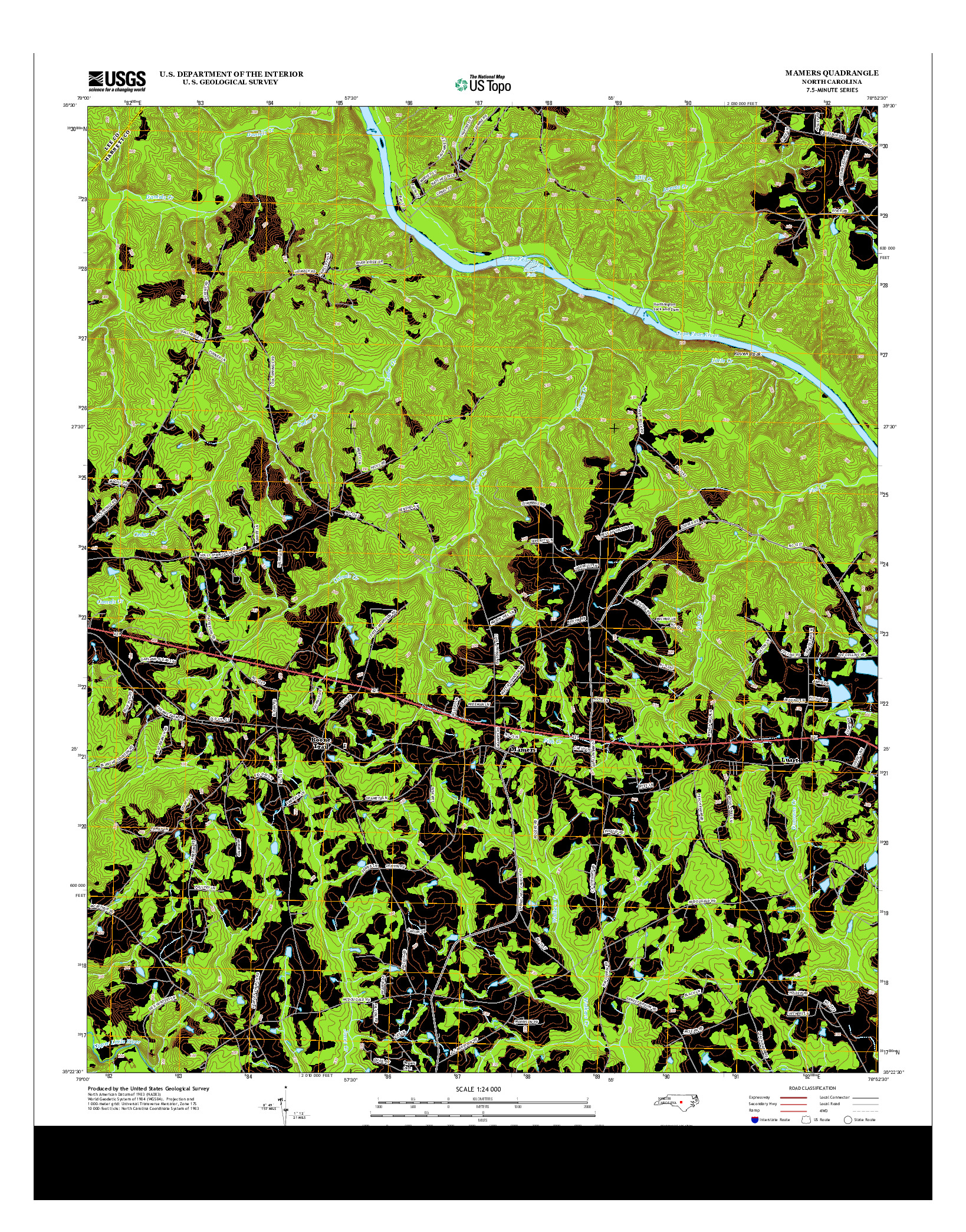 USGS US TOPO 7.5-MINUTE MAP FOR MAMERS, NC 2013