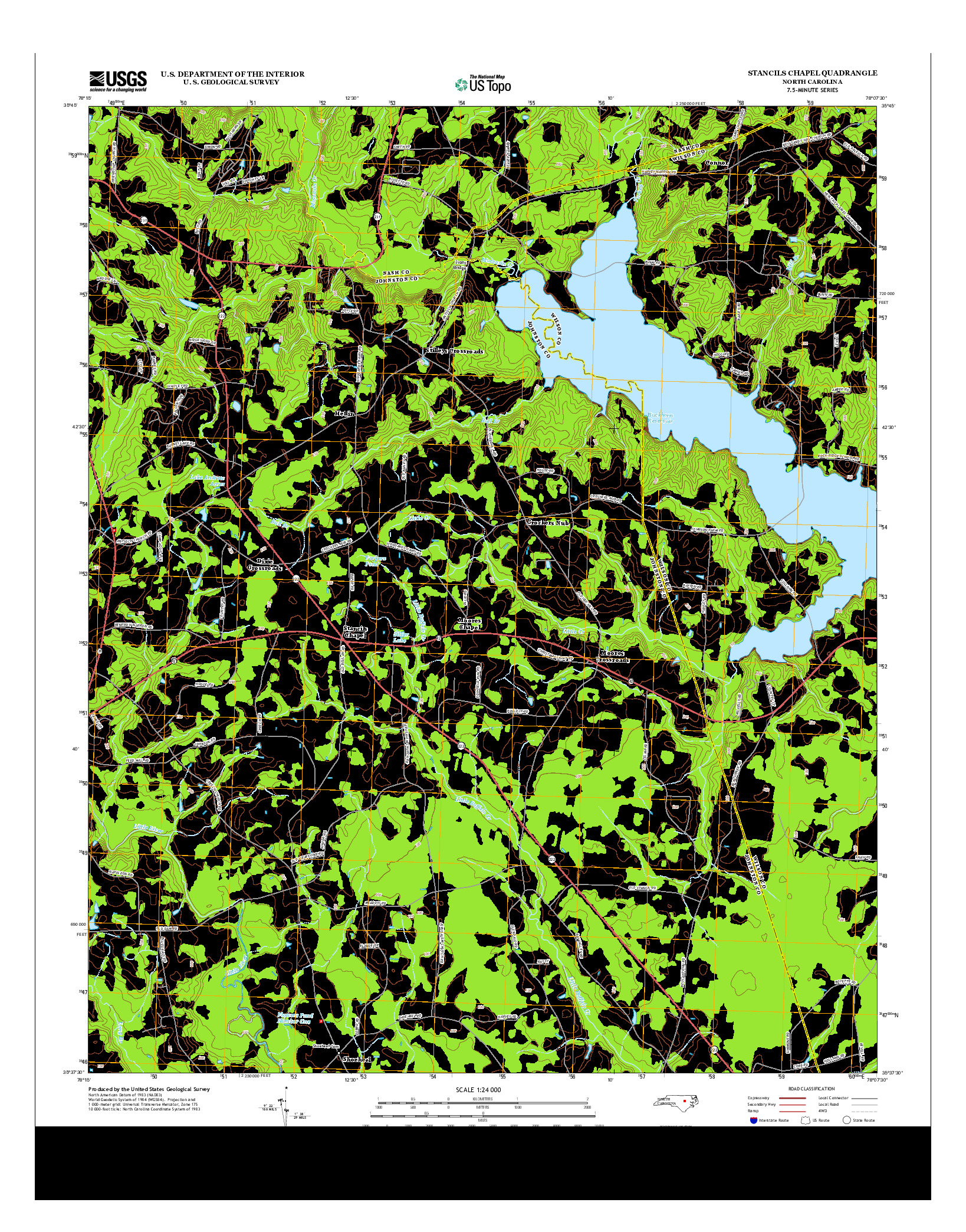 USGS US TOPO 7.5-MINUTE MAP FOR STANCILS CHAPEL, NC 2013