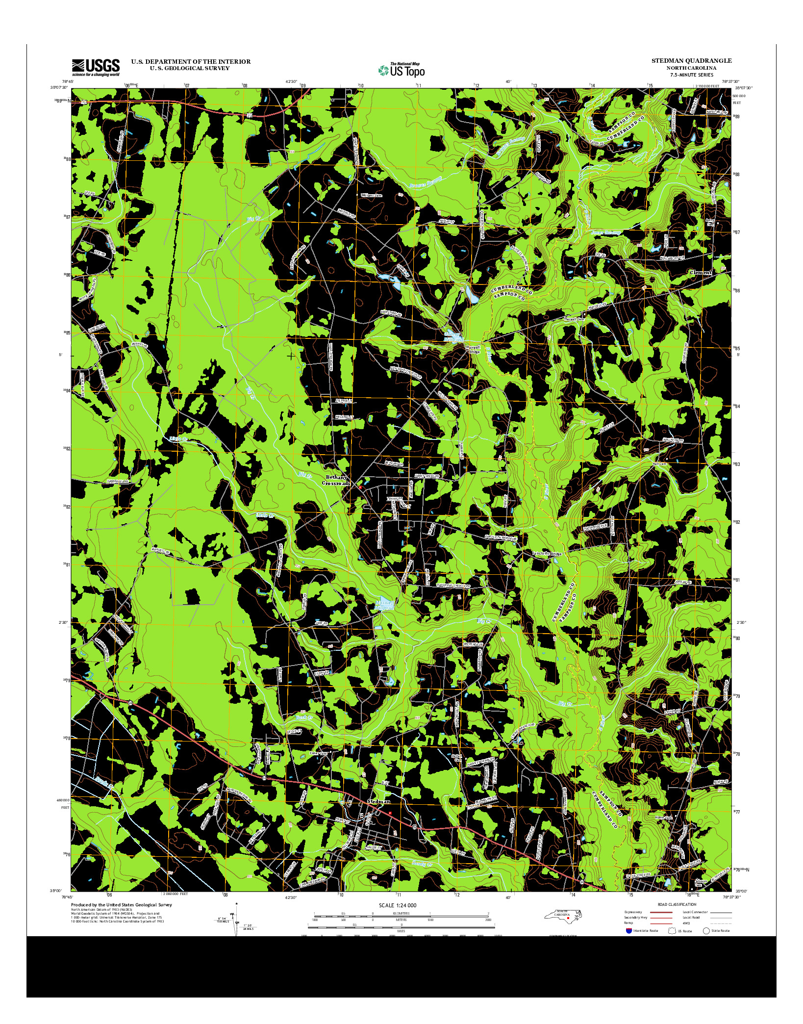 USGS US TOPO 7.5-MINUTE MAP FOR STEDMAN, NC 2013