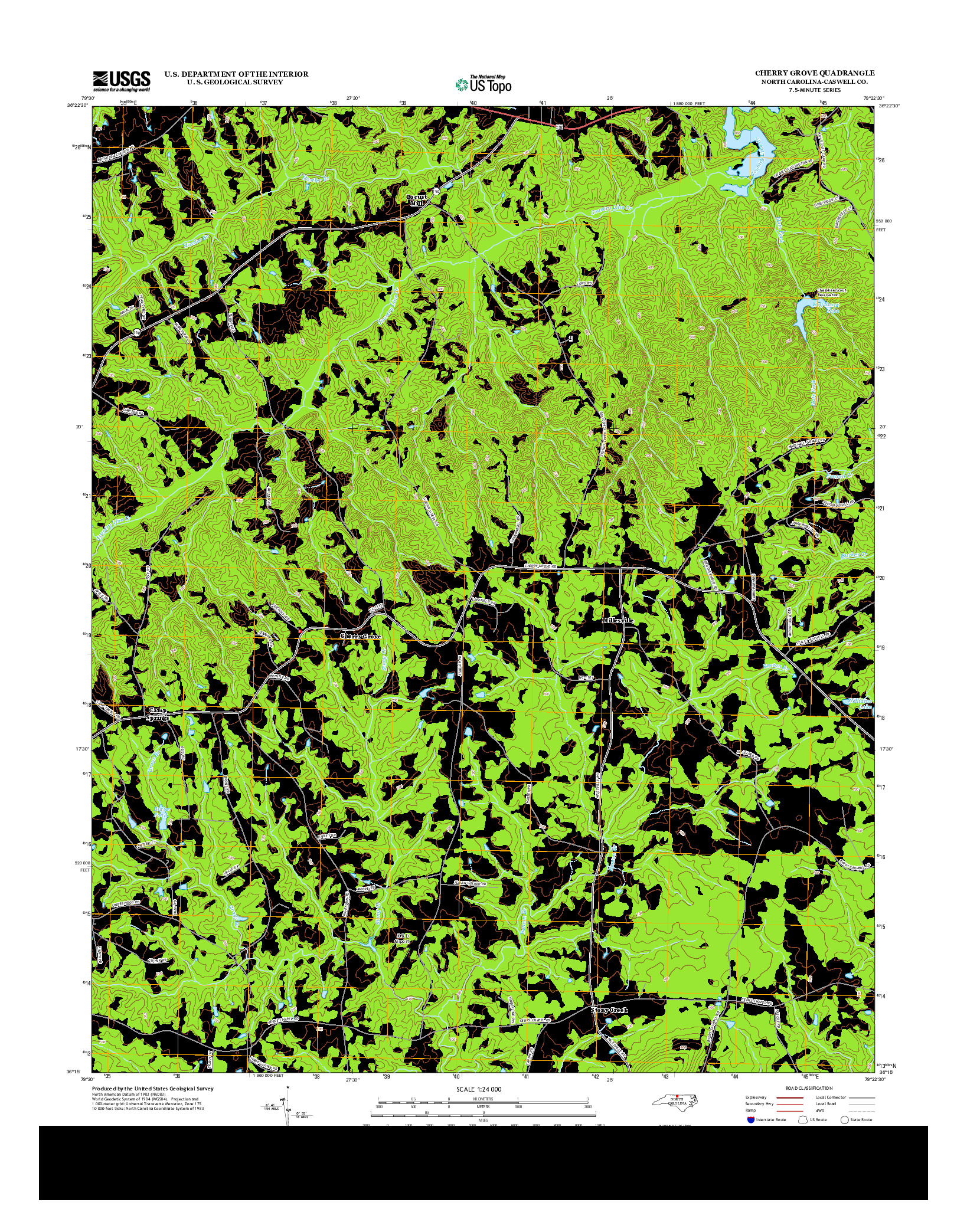 USGS US TOPO 7.5-MINUTE MAP FOR CHERRY GROVE, NC 2013