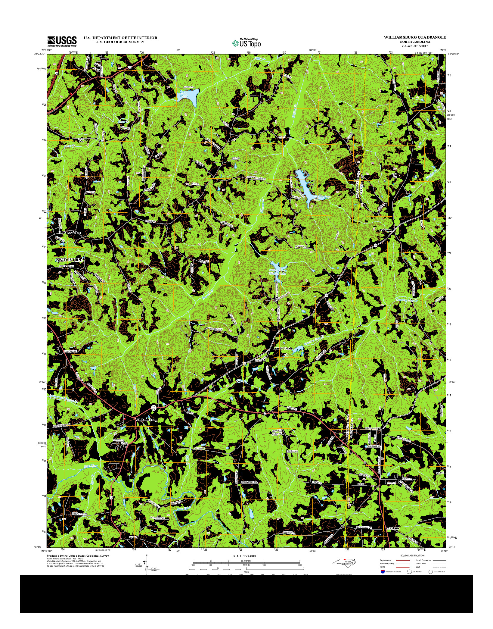 USGS US TOPO 7.5-MINUTE MAP FOR WILLIAMSBURG, NC 2013