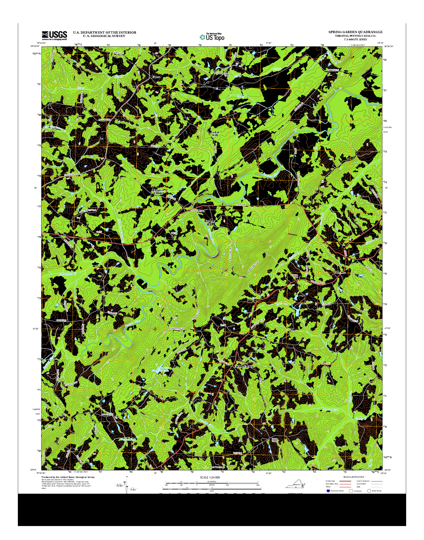 USGS US TOPO 7.5-MINUTE MAP FOR SPRING GARDEN, VA 2013