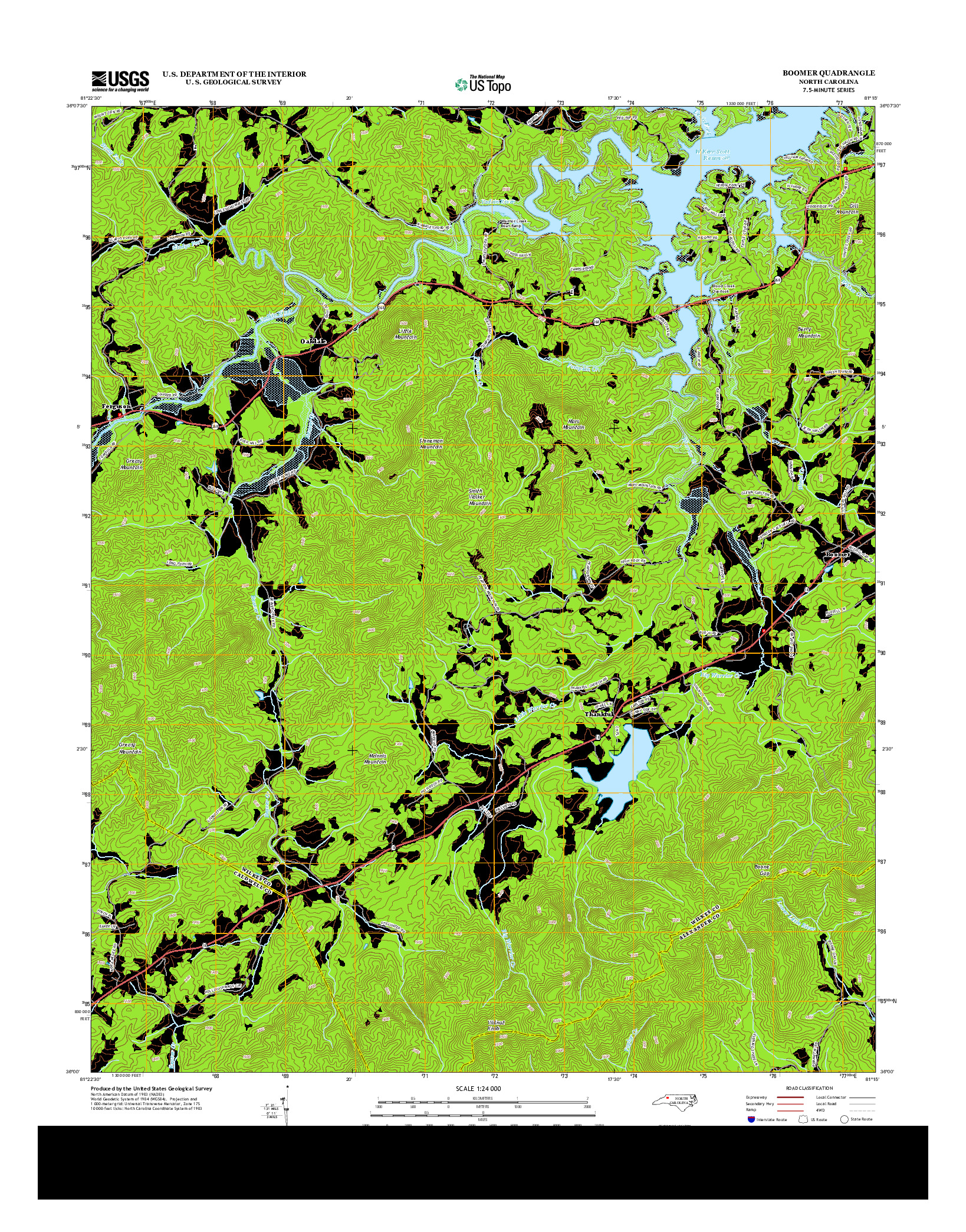 USGS US TOPO 7.5-MINUTE MAP FOR BOOMER, NC 2013
