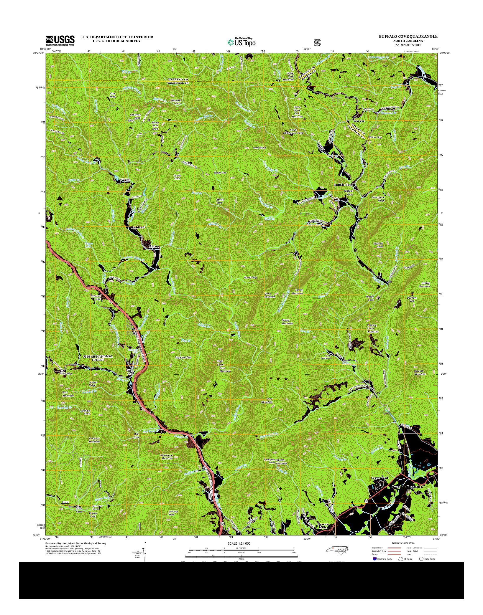 USGS US TOPO 7.5-MINUTE MAP FOR BUFFALO COVE, NC 2013