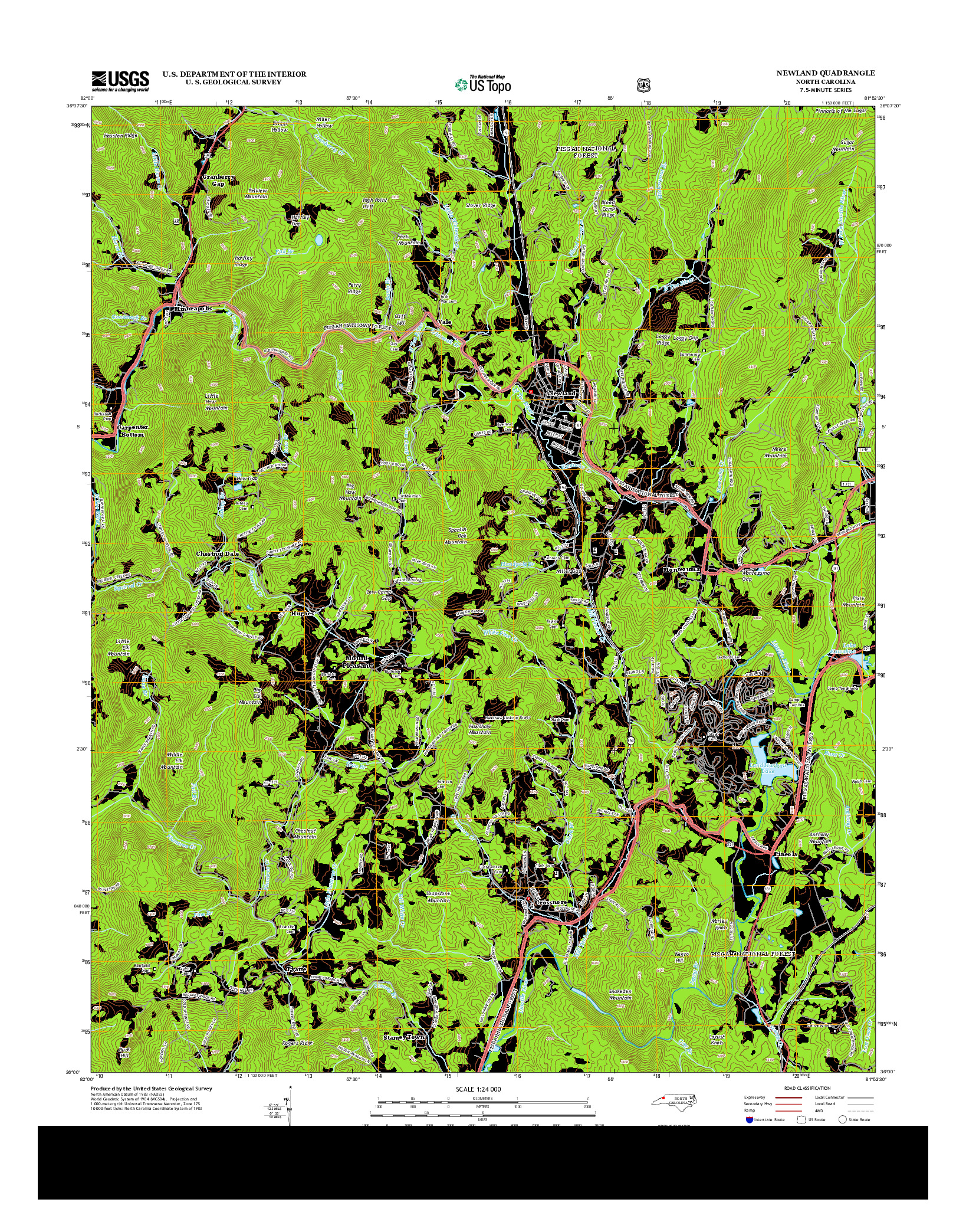 USGS US TOPO 7.5-MINUTE MAP FOR NEWLAND, NC 2013