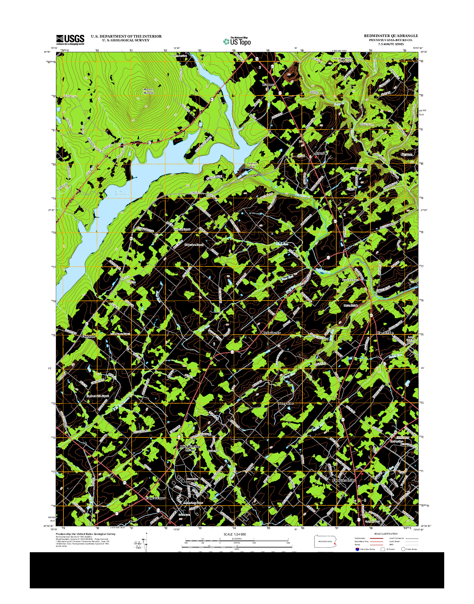 USGS US TOPO 7.5-MINUTE MAP FOR BEDMINSTER, PA 2013