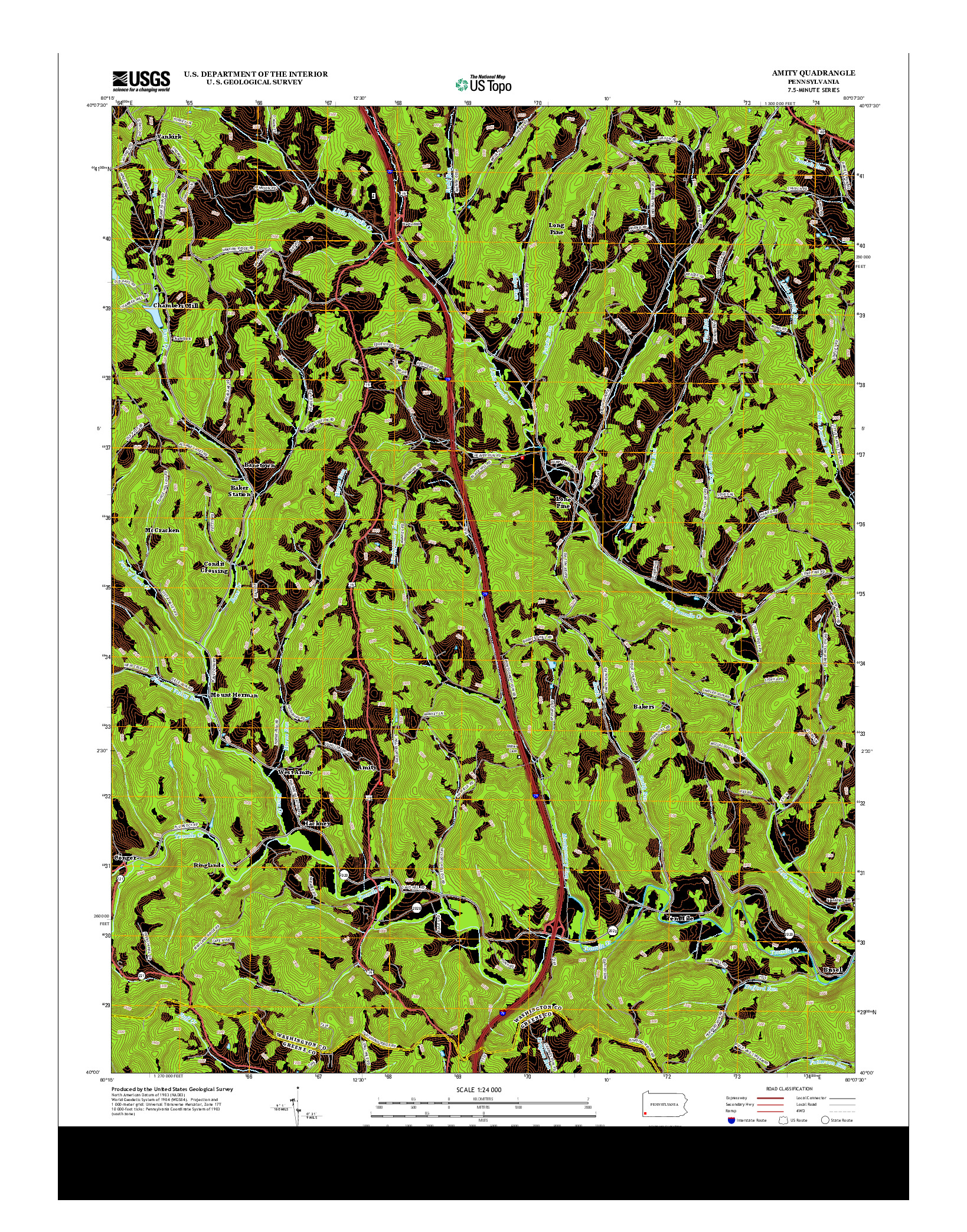 USGS US TOPO 7.5-MINUTE MAP FOR AMITY, PA 2013