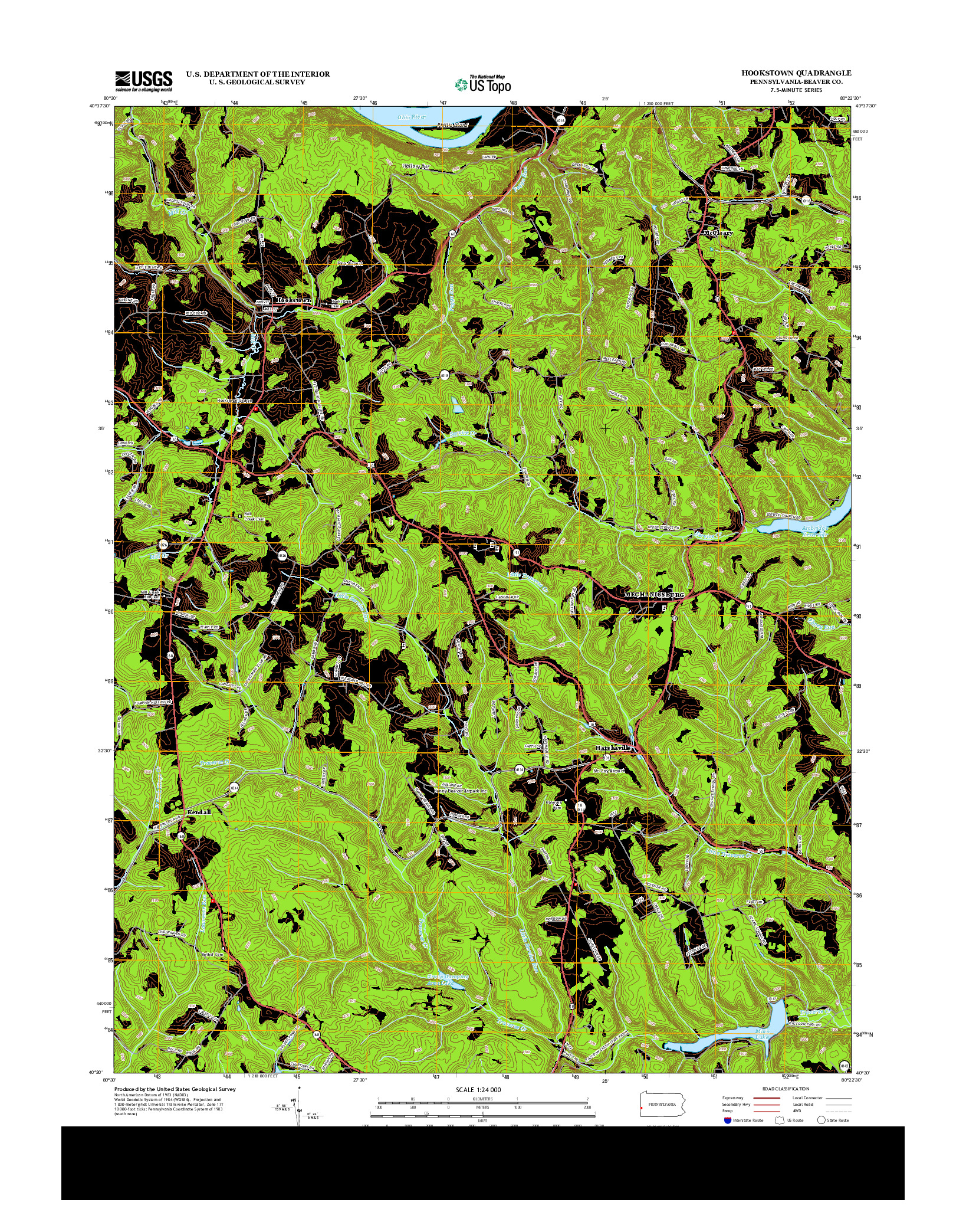 USGS US TOPO 7.5-MINUTE MAP FOR HOOKSTOWN, PA 2013