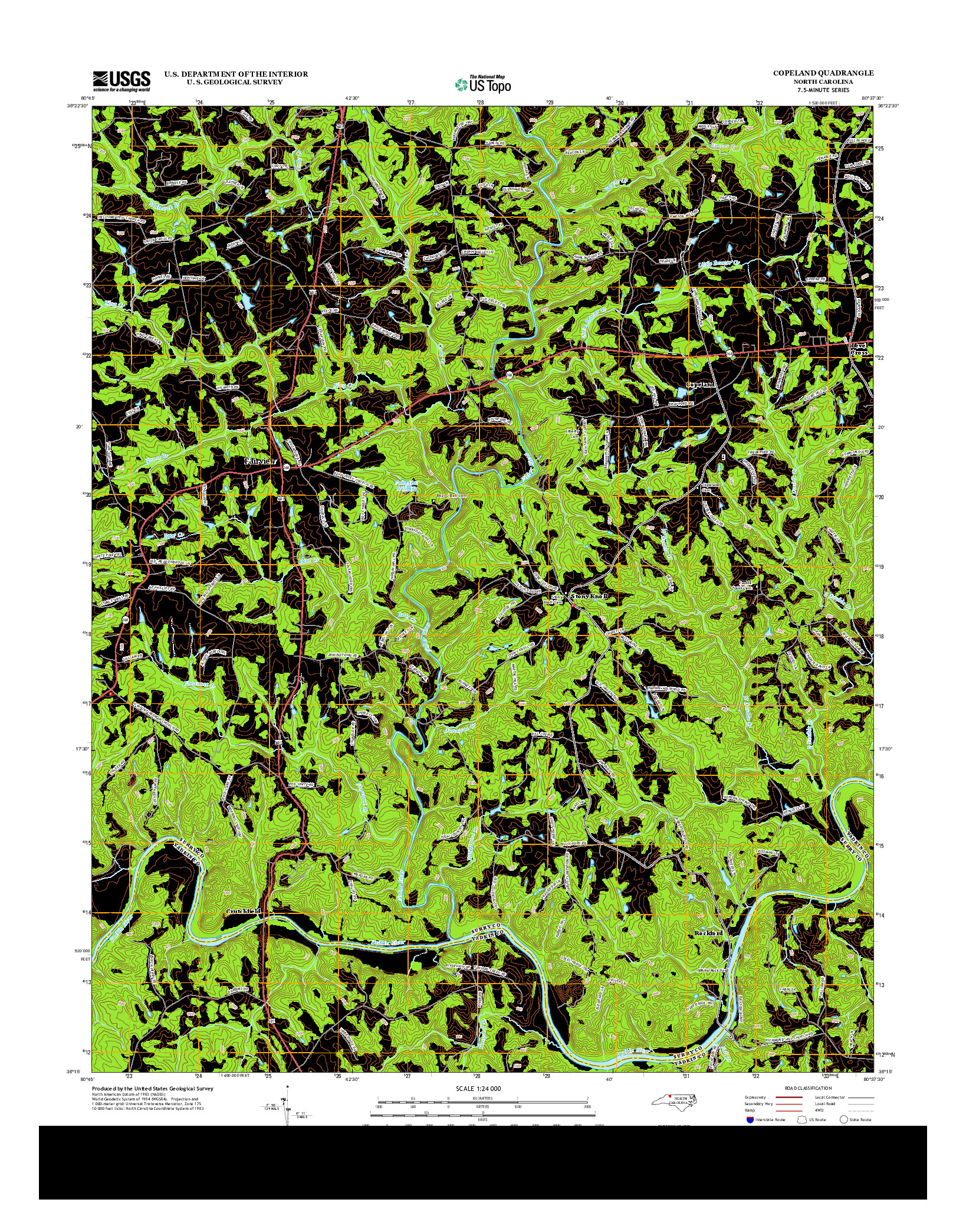 USGS US TOPO 7.5-MINUTE MAP FOR COPELAND, NC 2013