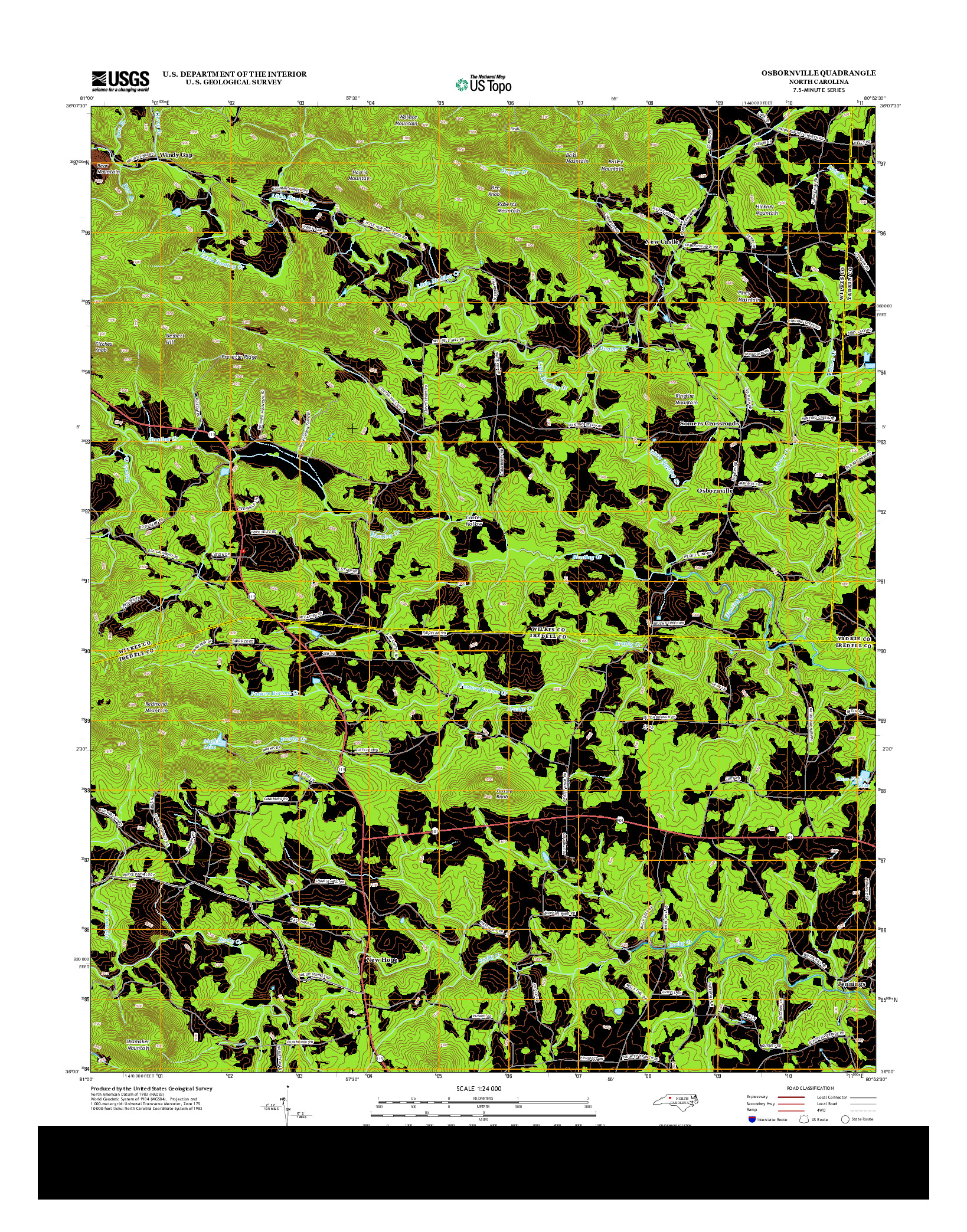 USGS US TOPO 7.5-MINUTE MAP FOR OSBORNVILLE, NC 2013