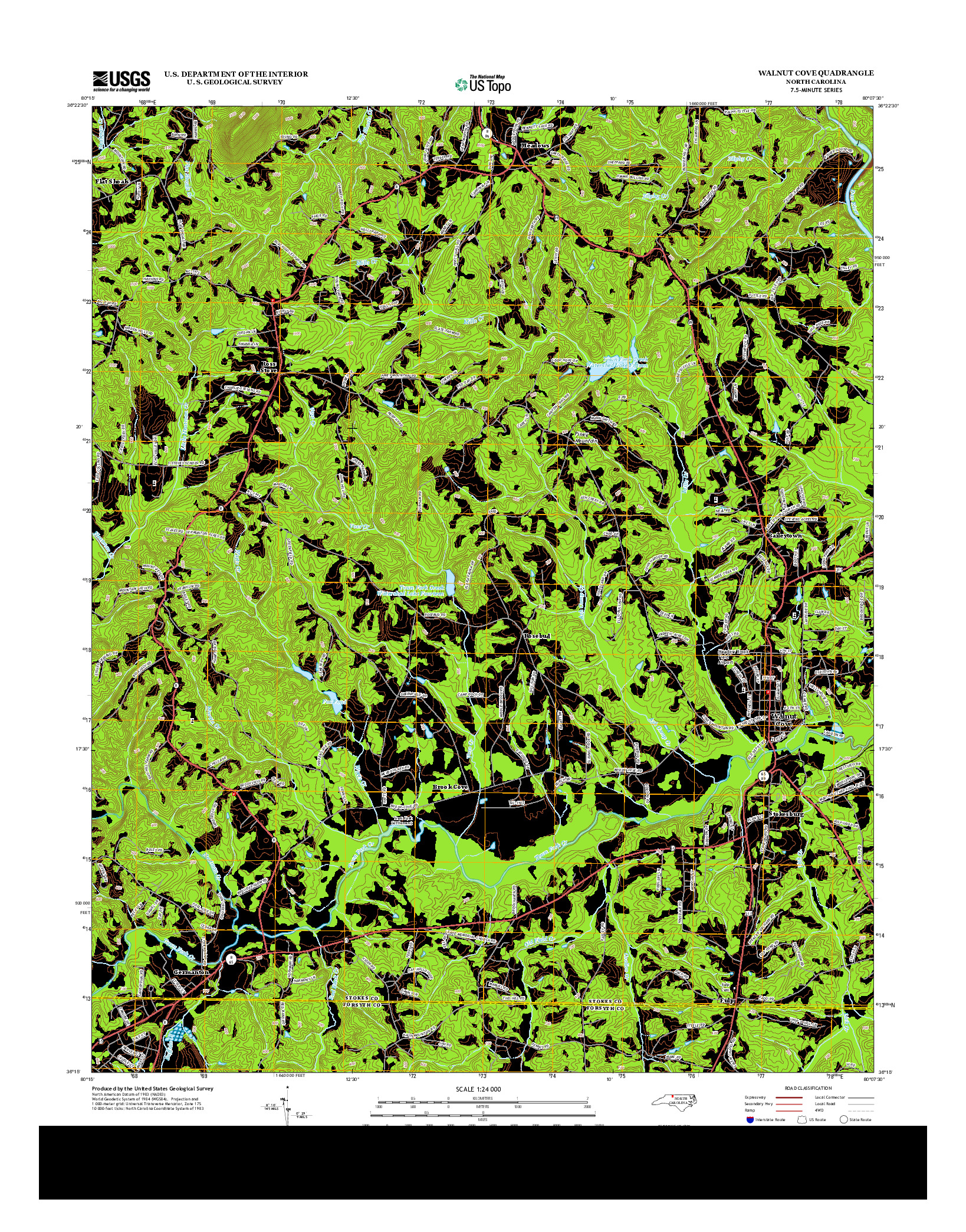 USGS US TOPO 7.5-MINUTE MAP FOR WALNUT COVE, NC 2013