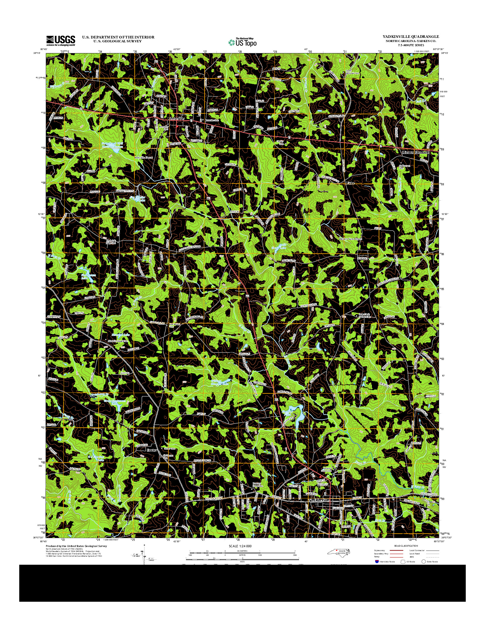 USGS US TOPO 7.5-MINUTE MAP FOR YADKINVILLE, NC 2013