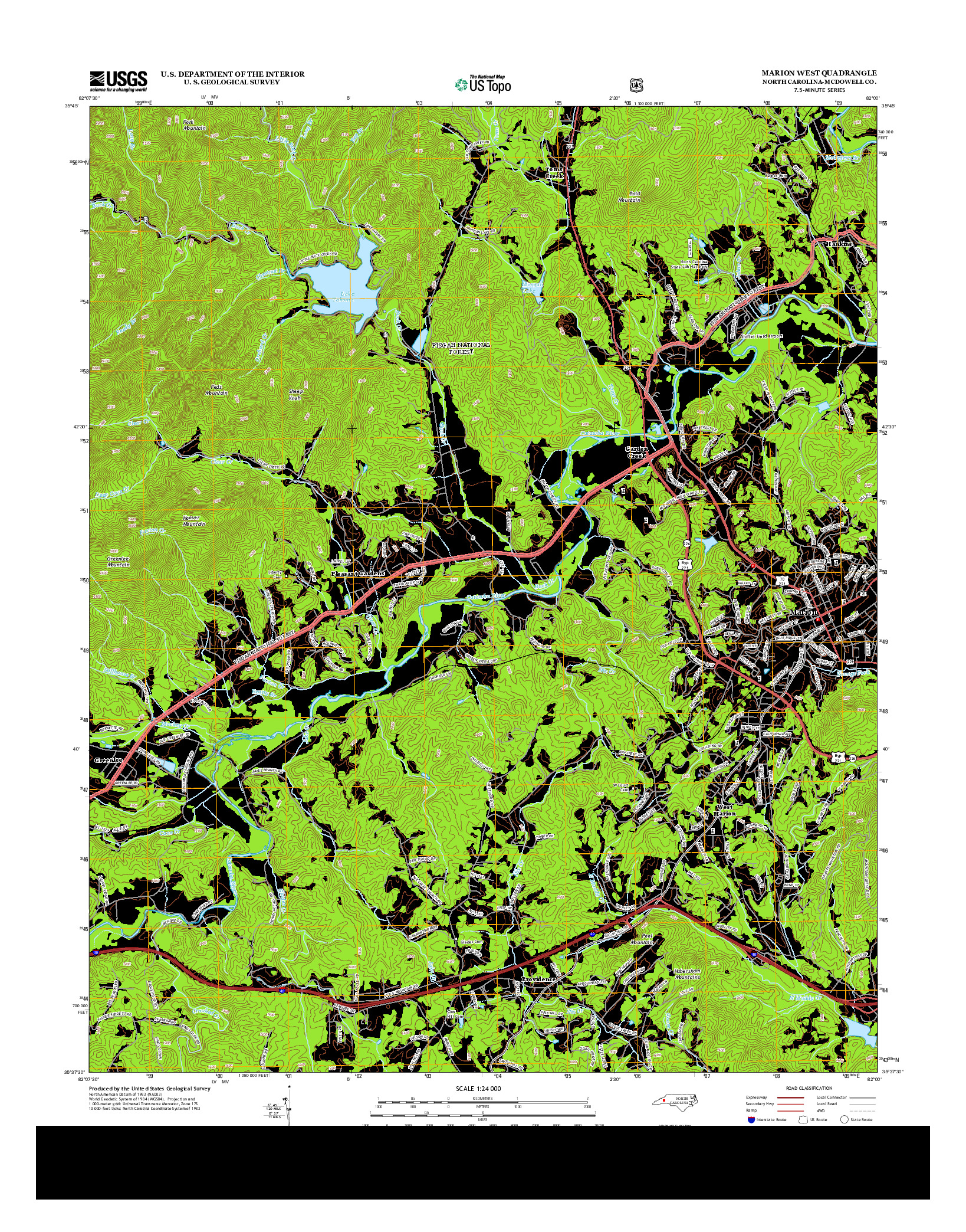 USGS US TOPO 7.5-MINUTE MAP FOR MARION WEST, NC 2013