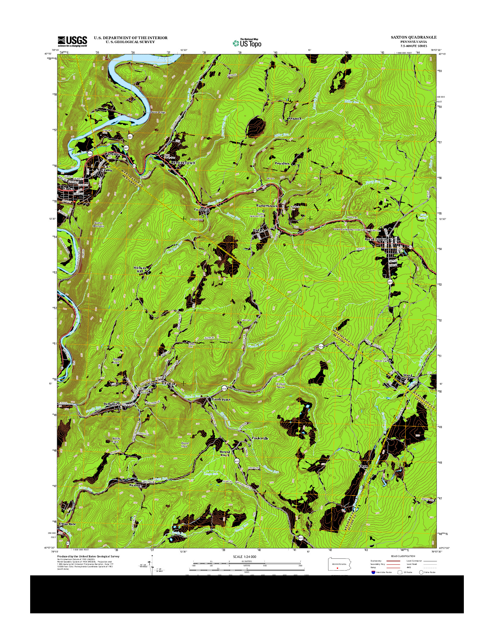 USGS US TOPO 7.5-MINUTE MAP FOR SAXTON, PA 2013