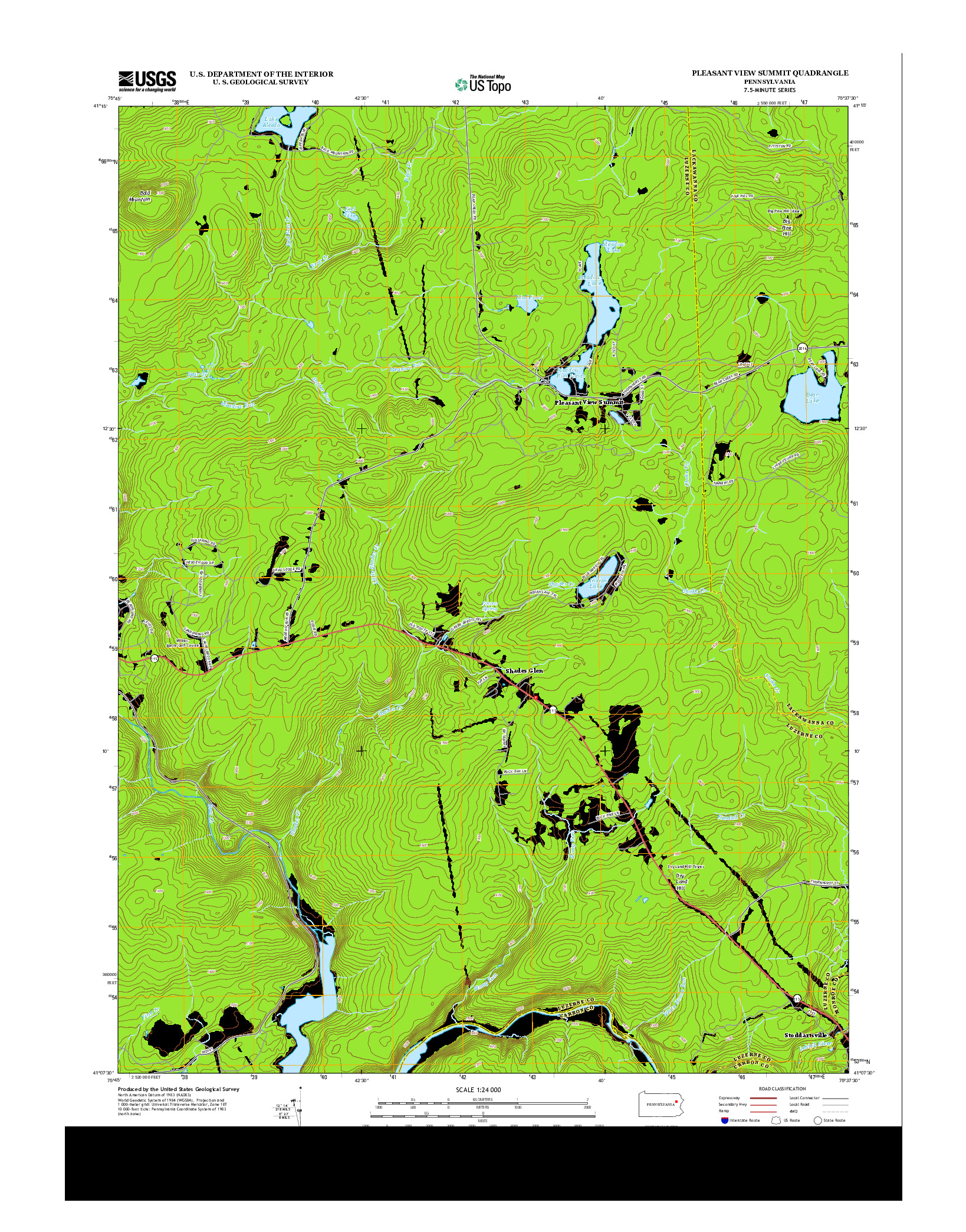 USGS US TOPO 7.5-MINUTE MAP FOR PLEASANT VIEW SUMMIT, PA 2013