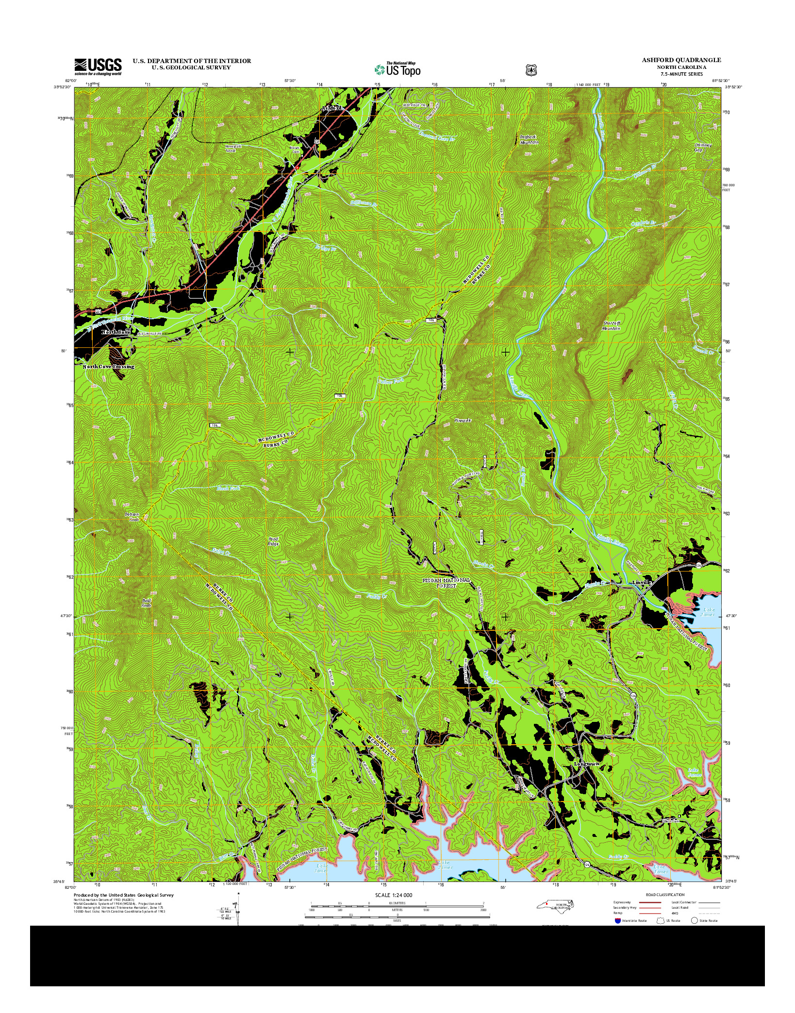 USGS US TOPO 7.5-MINUTE MAP FOR ASHFORD, NC 2013