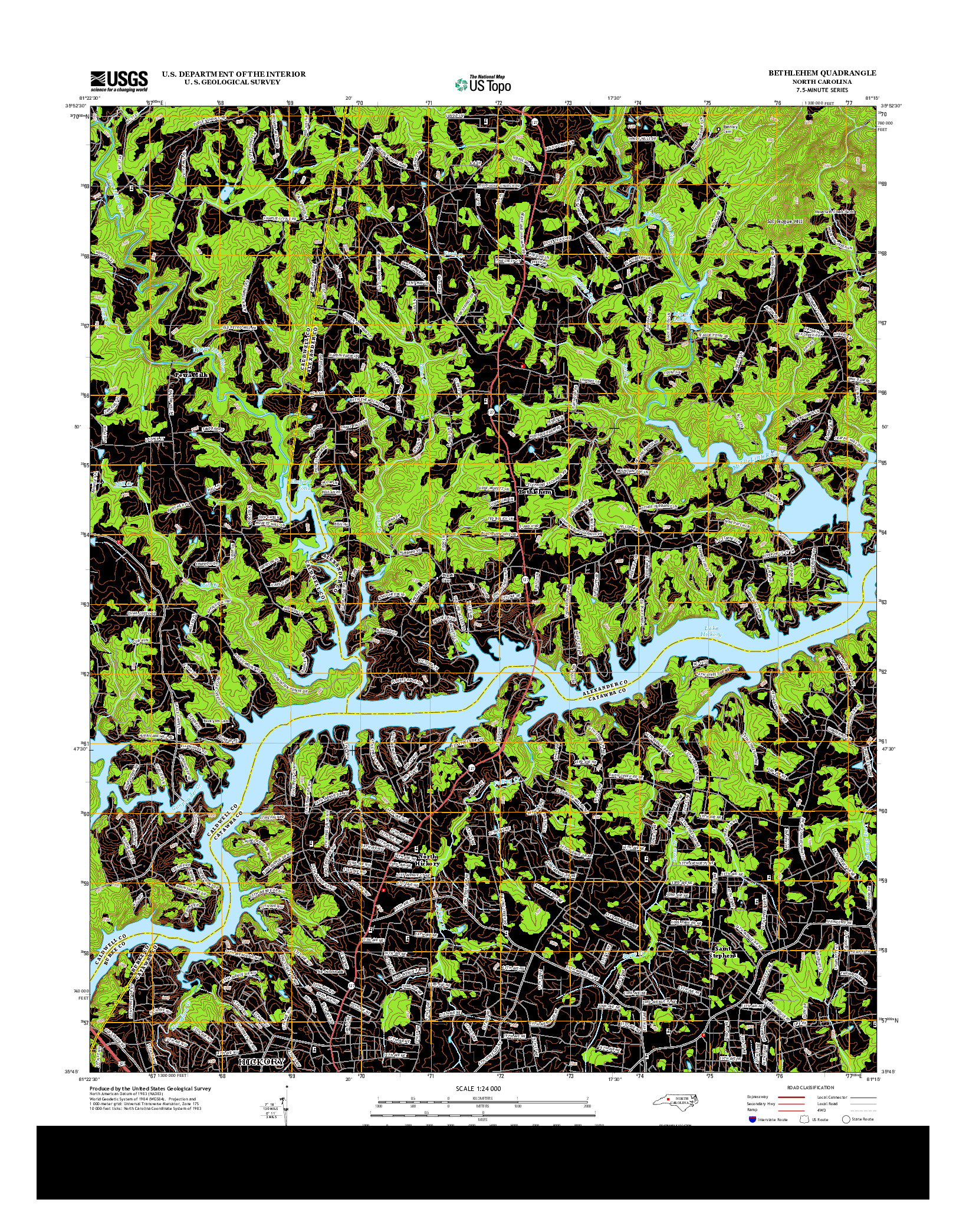 USGS US TOPO 7.5-MINUTE MAP FOR BETHLEHEM, NC 2013