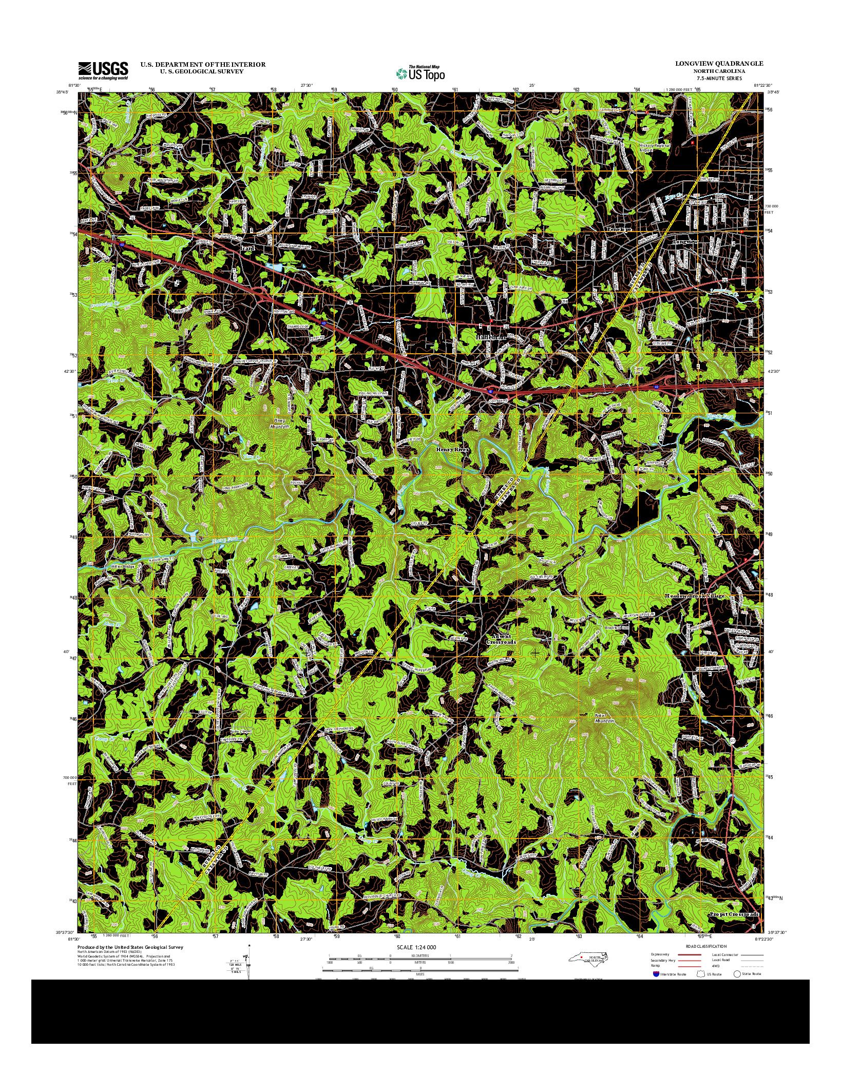 USGS US TOPO 7.5-MINUTE MAP FOR LONGVIEW, NC 2013