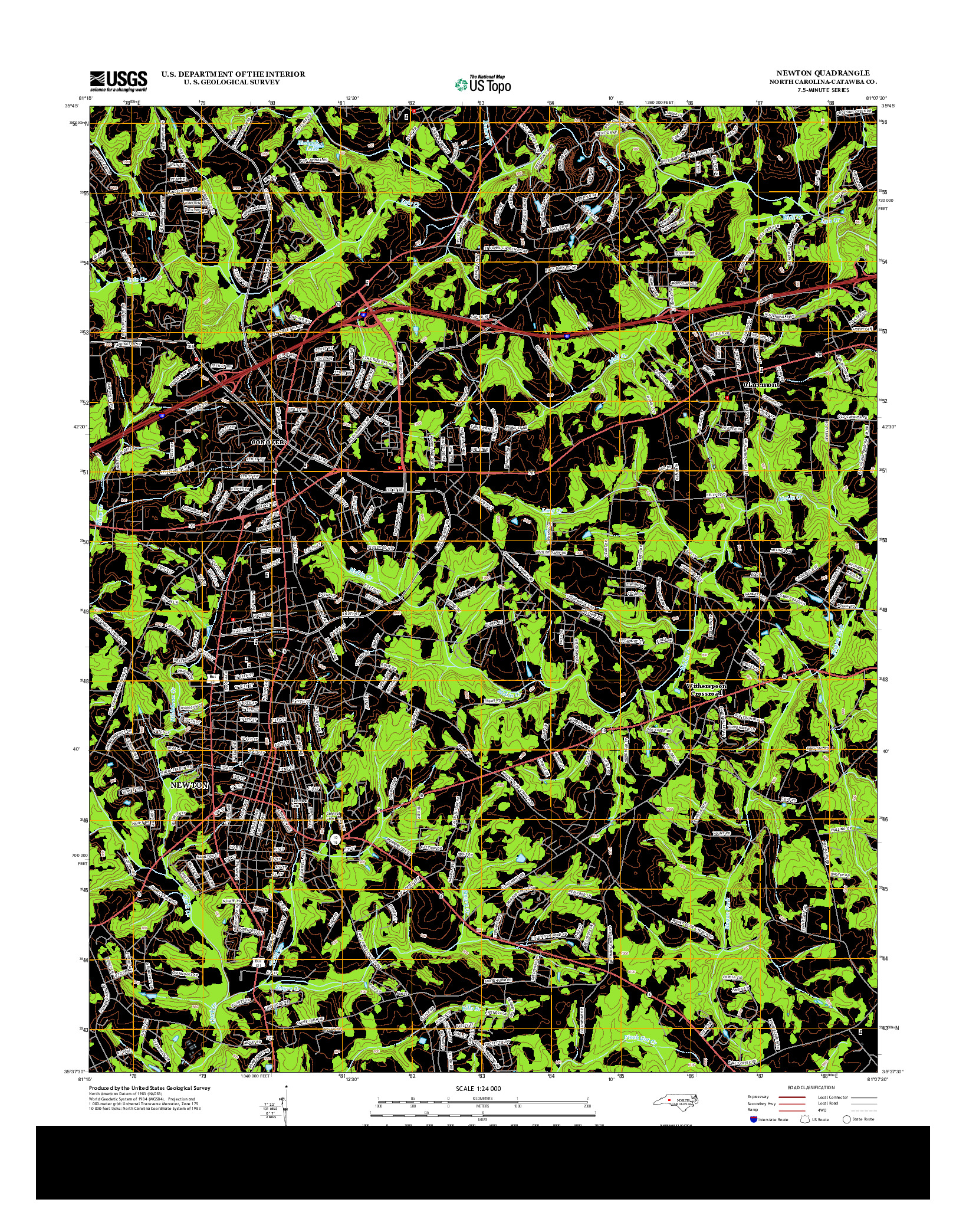 USGS US TOPO 7.5-MINUTE MAP FOR NEWTON, NC 2013