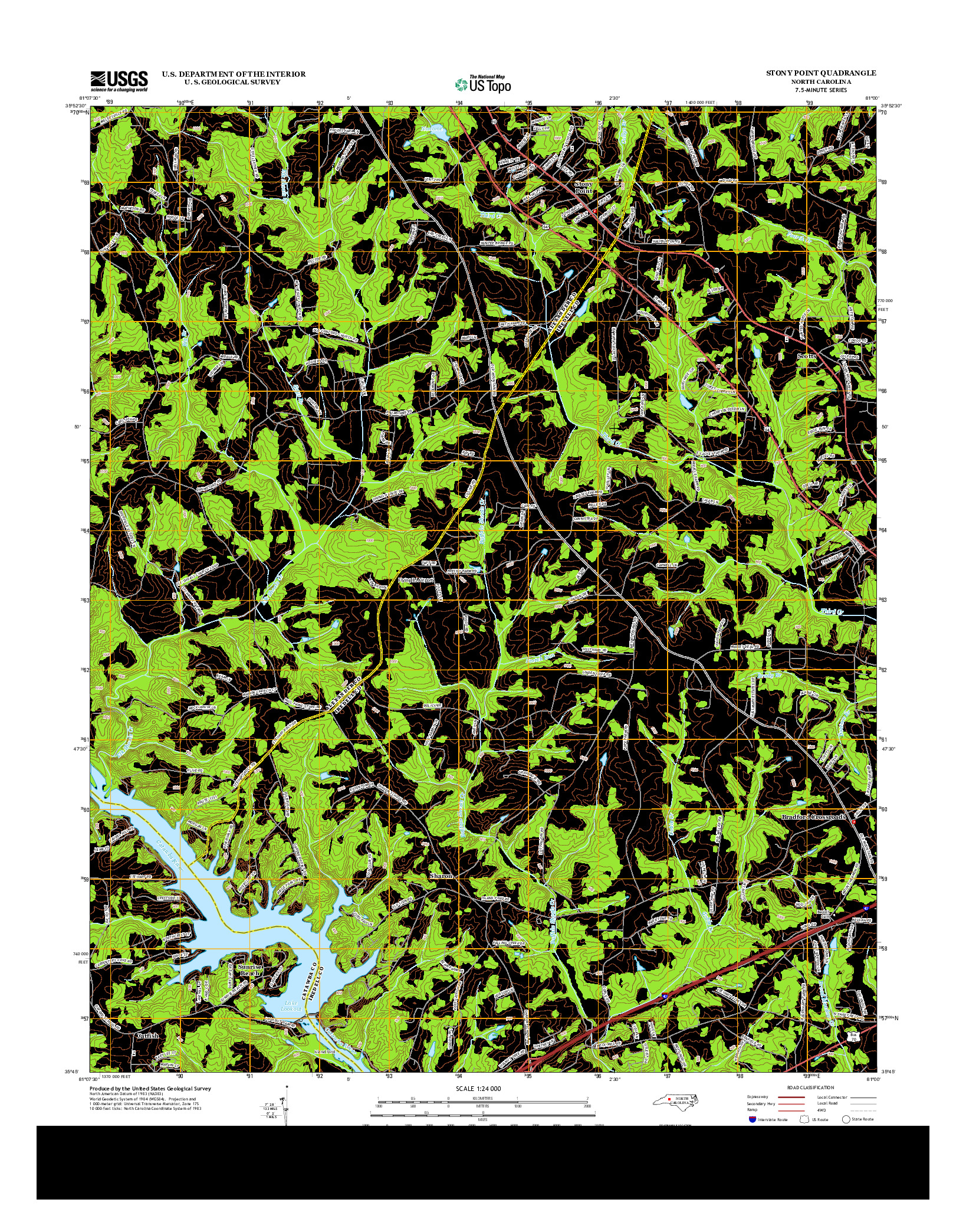 USGS US TOPO 7.5-MINUTE MAP FOR STONY POINT, NC 2013