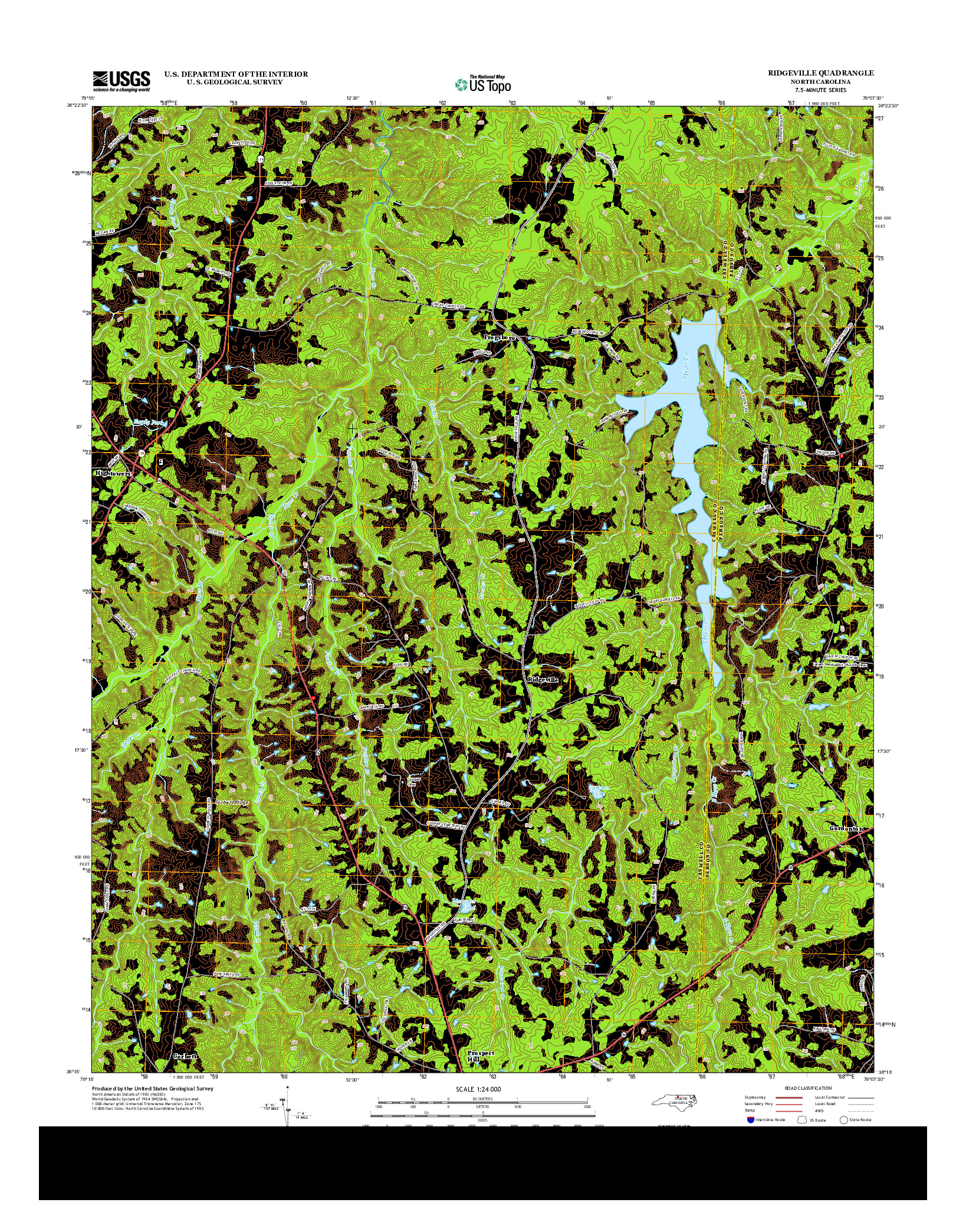 USGS US TOPO 7.5-MINUTE MAP FOR RIDGEVILLE, NC 2013