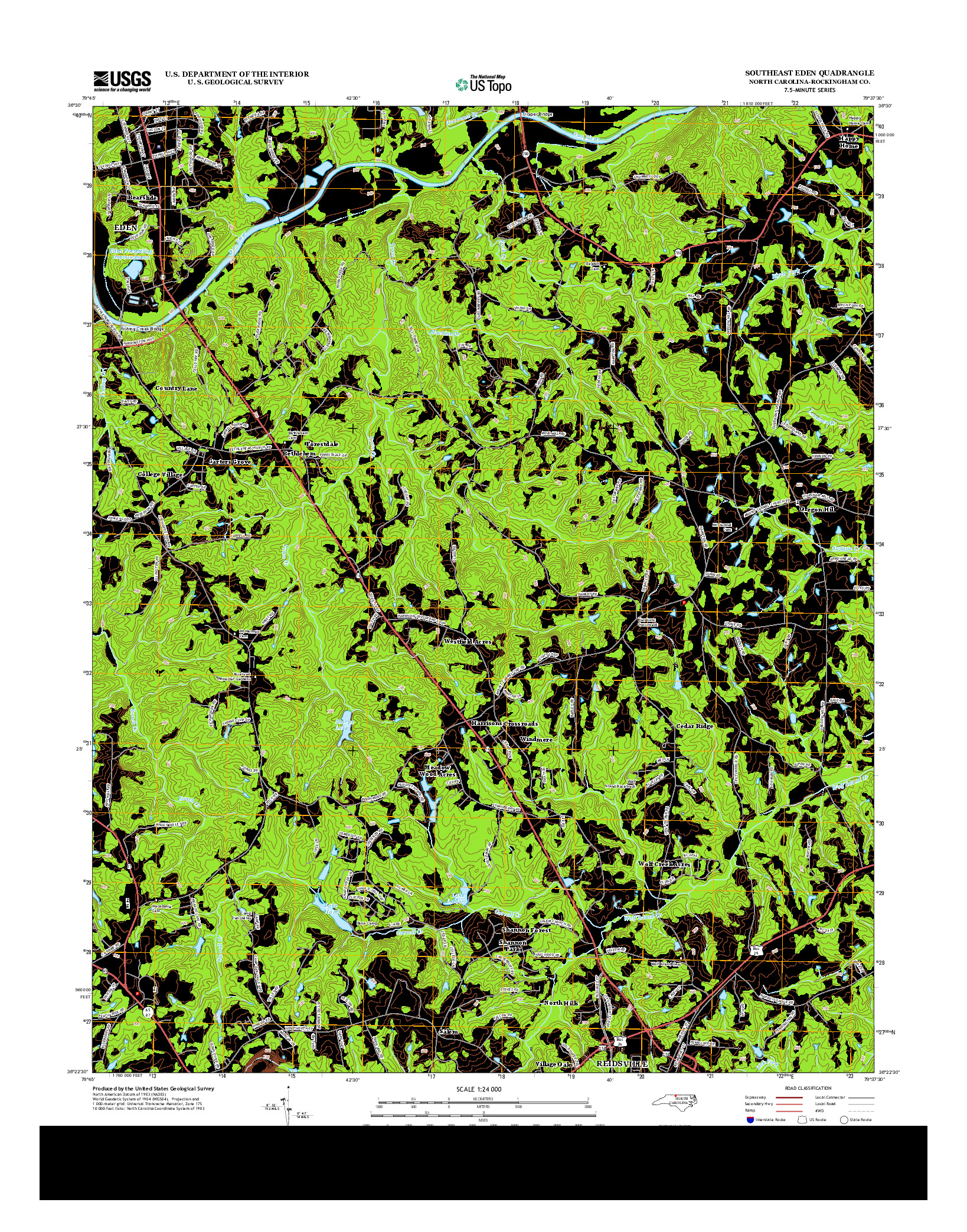 USGS US TOPO 7.5-MINUTE MAP FOR SOUTHEAST EDEN, NC 2013