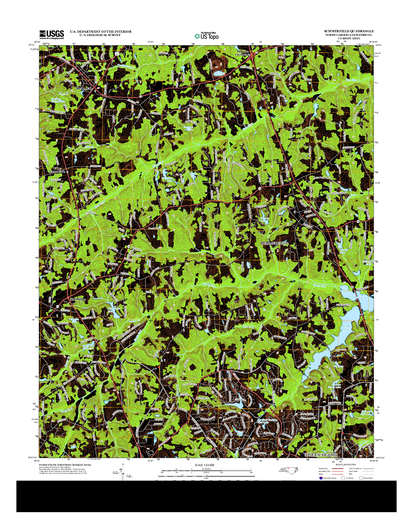 USGS US TOPO 7.5-MINUTE MAP FOR SUMMERFIELD, NC 2013