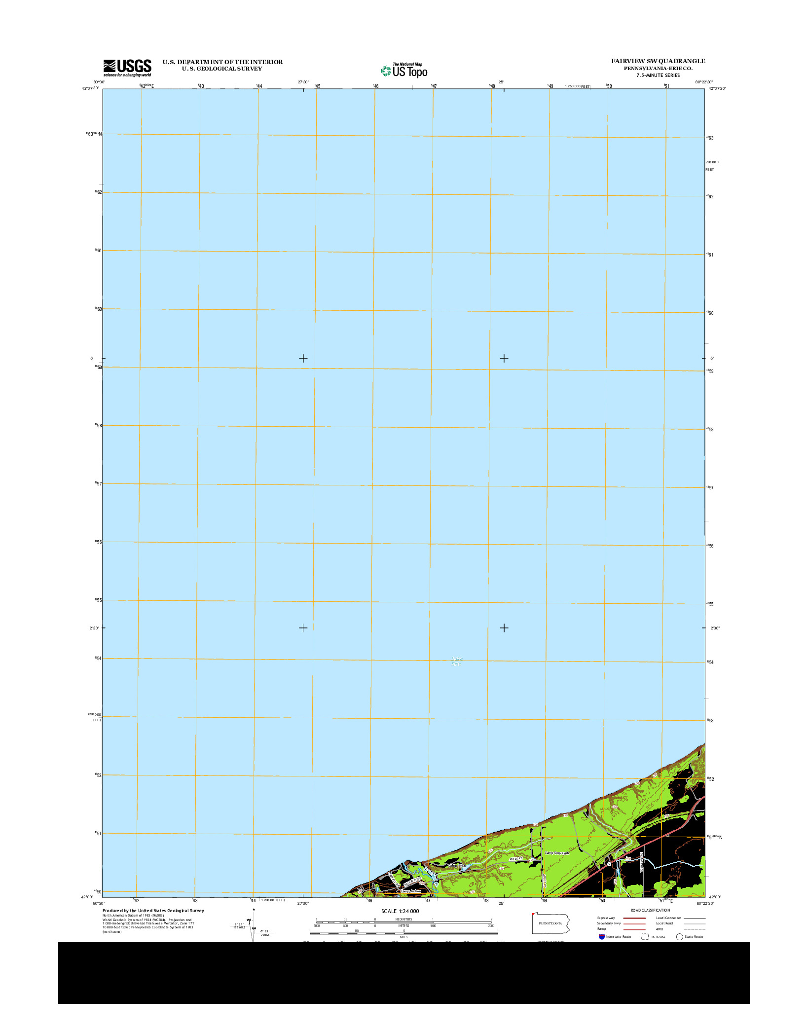 USGS US TOPO 7.5-MINUTE MAP FOR FAIRVIEW SW, PA 2013