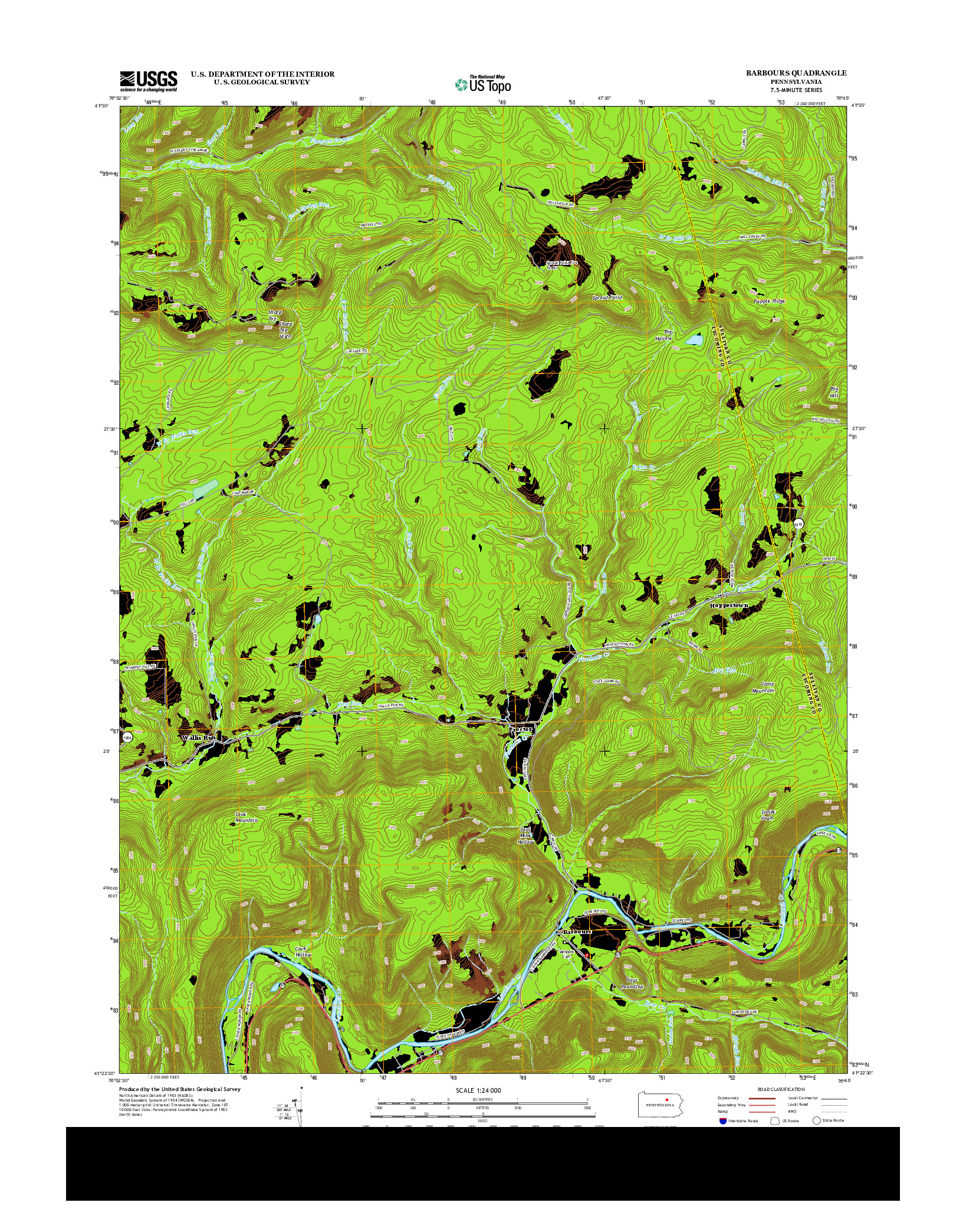 USGS US TOPO 7.5-MINUTE MAP FOR BARBOURS, PA 2013