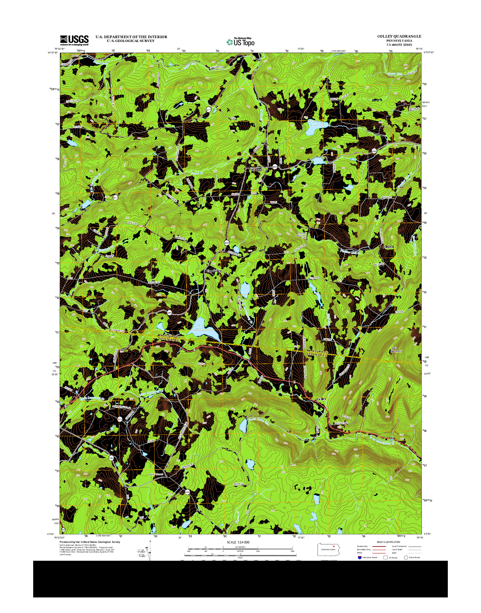 USGS US TOPO 7.5-MINUTE MAP FOR COLLEY, PA 2013