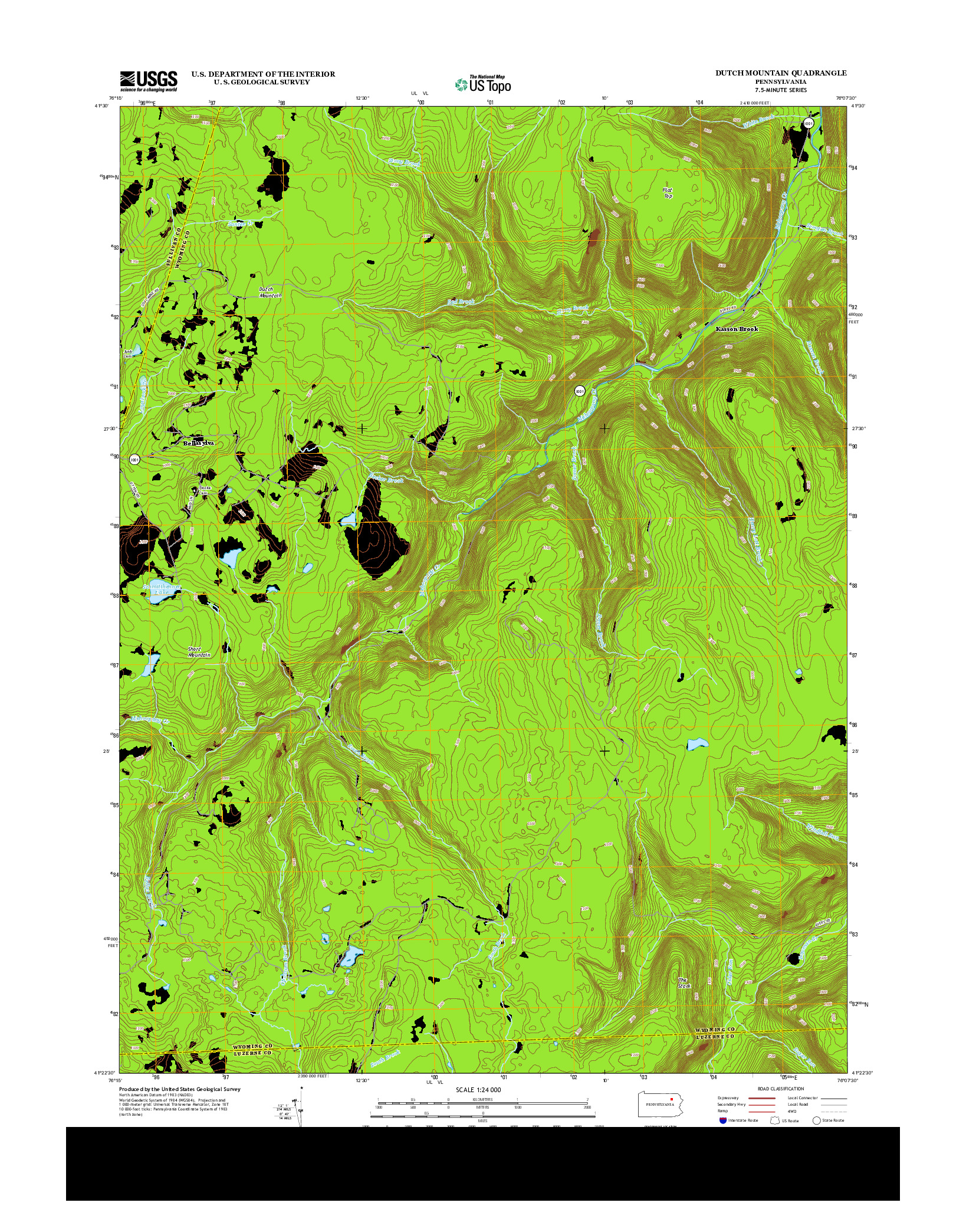 USGS US TOPO 7.5-MINUTE MAP FOR DUTCH MOUNTAIN, PA 2013