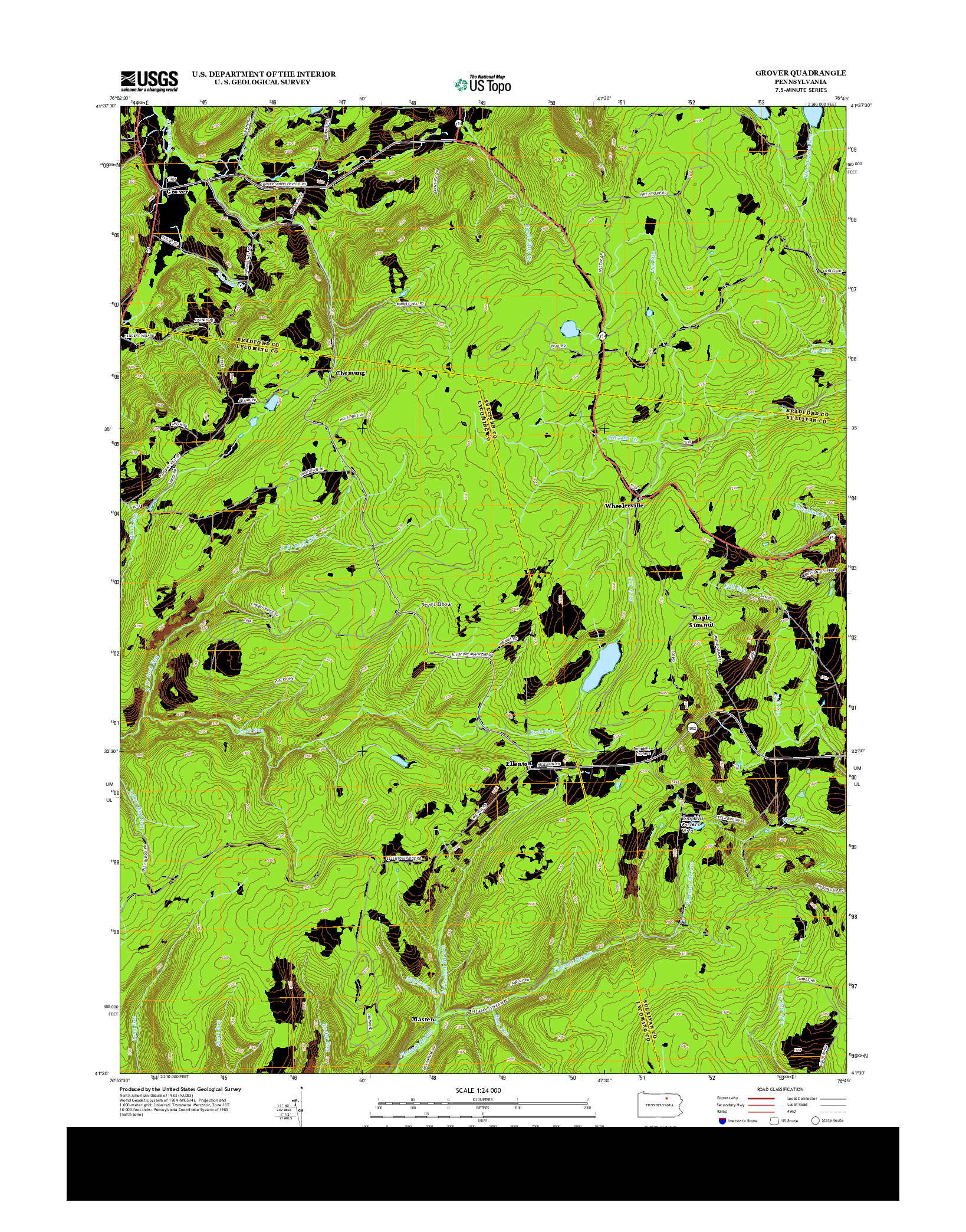 USGS US TOPO 7.5-MINUTE MAP FOR GROVER, PA 2013