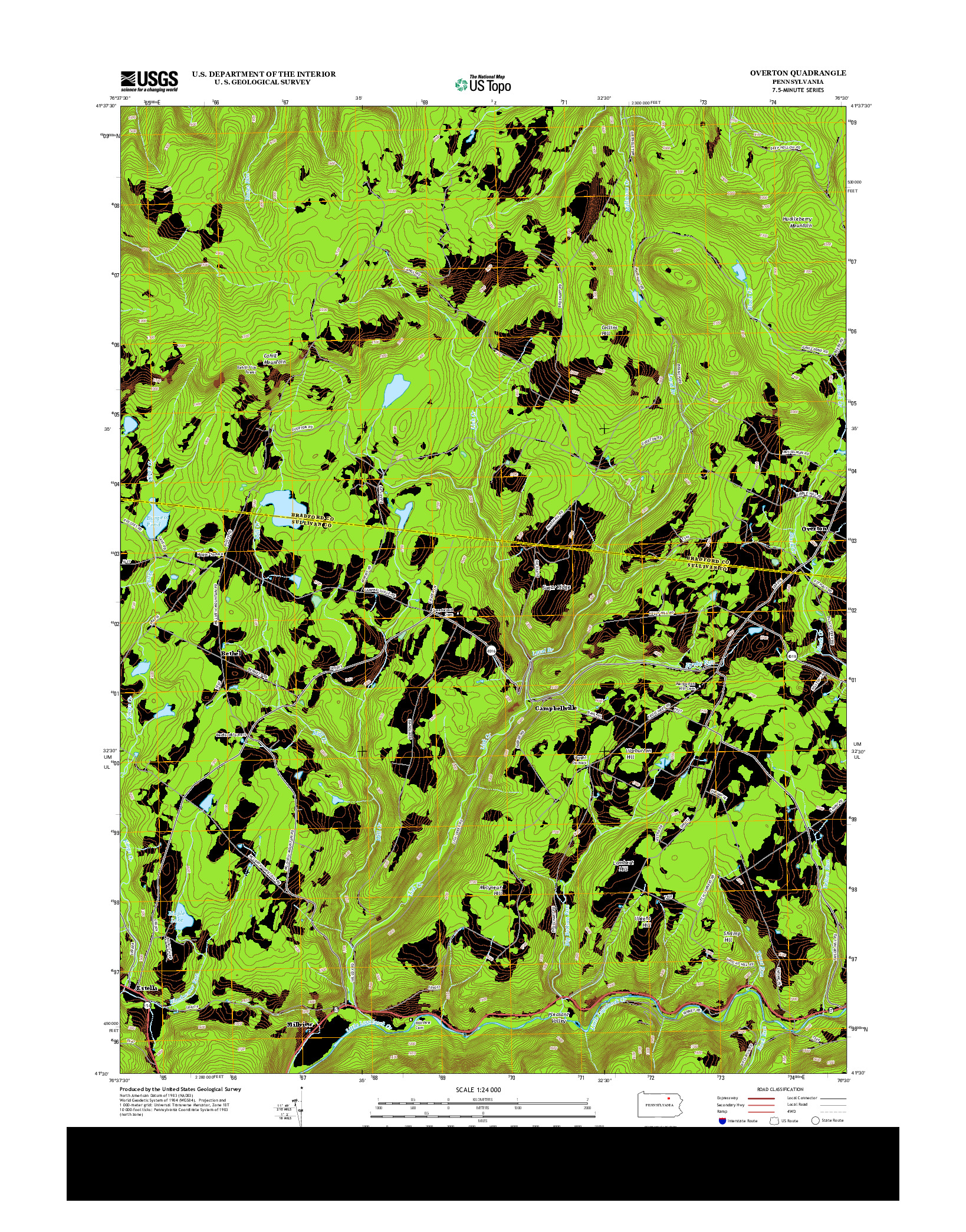 USGS US TOPO 7.5-MINUTE MAP FOR OVERTON, PA 2013