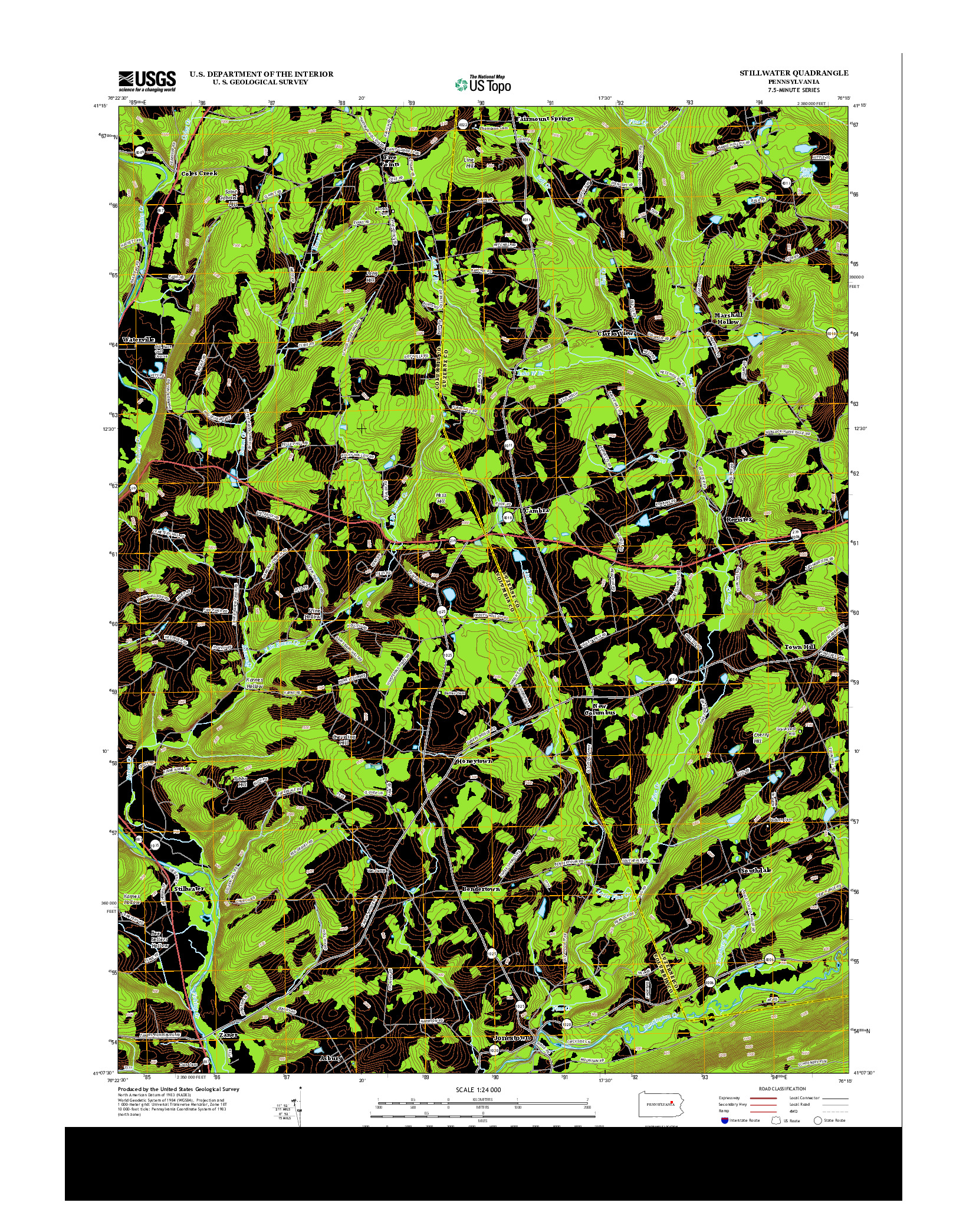 USGS US TOPO 7.5-MINUTE MAP FOR STILLWATER, PA 2013