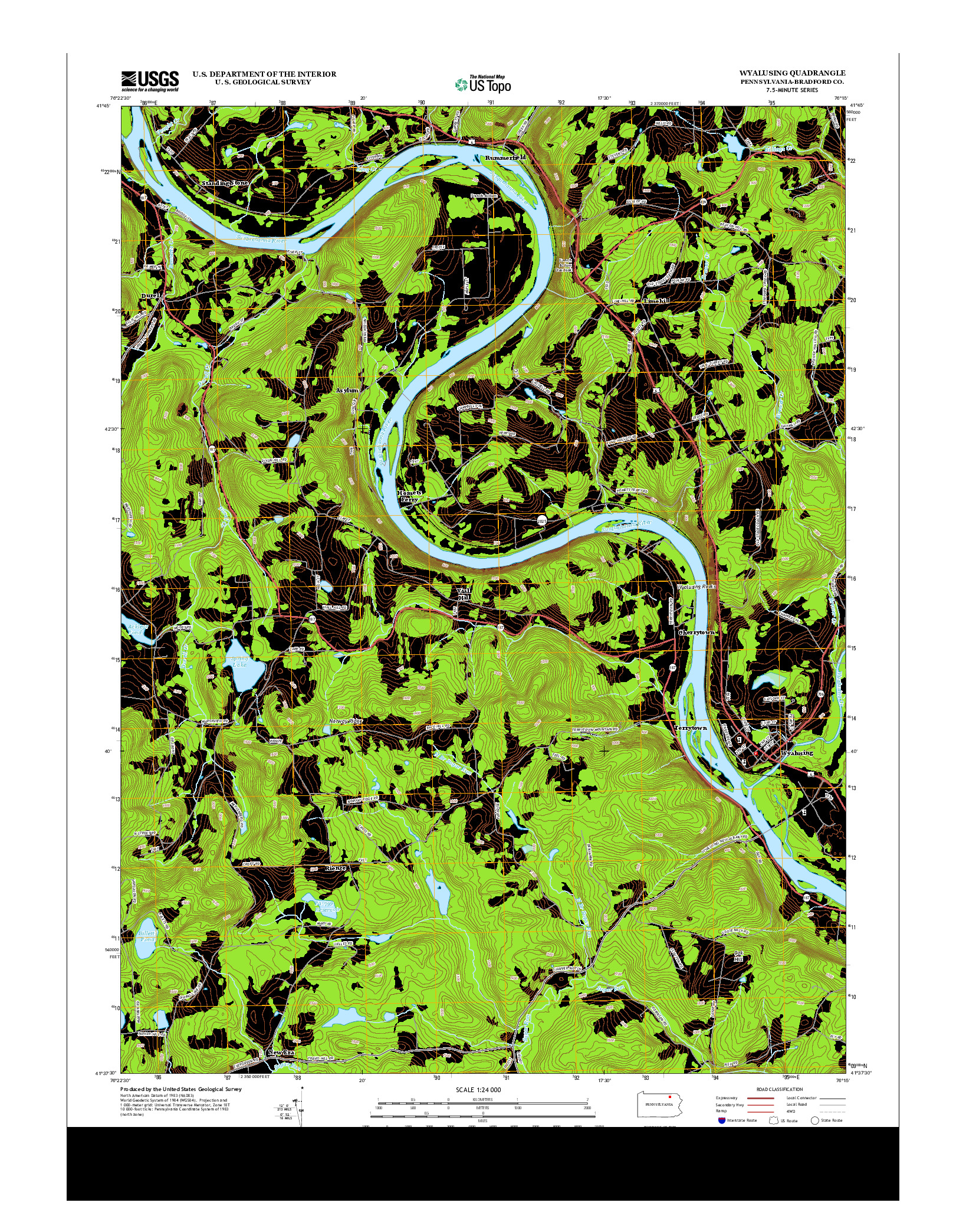 USGS US TOPO 7.5-MINUTE MAP FOR WYALUSING, PA 2013