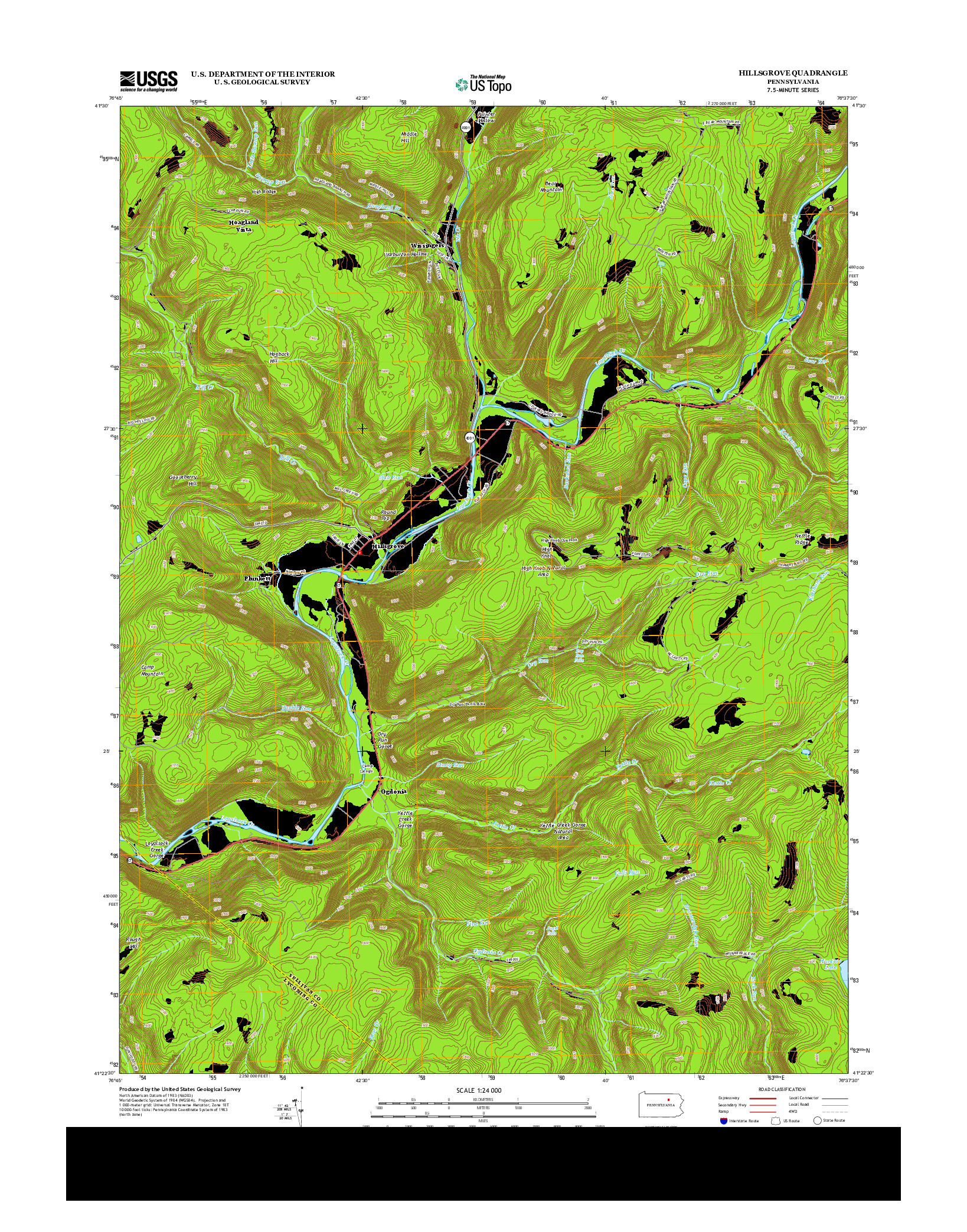 USGS US TOPO 7.5-MINUTE MAP FOR HILLSGROVE, PA 2013