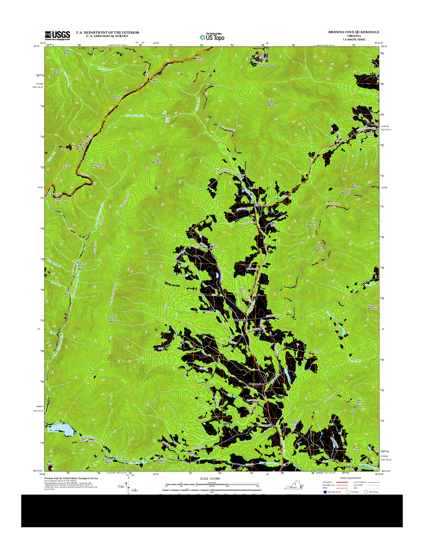 USGS US TOPO 7.5-MINUTE MAP FOR BROWNS COVE, VA 2013