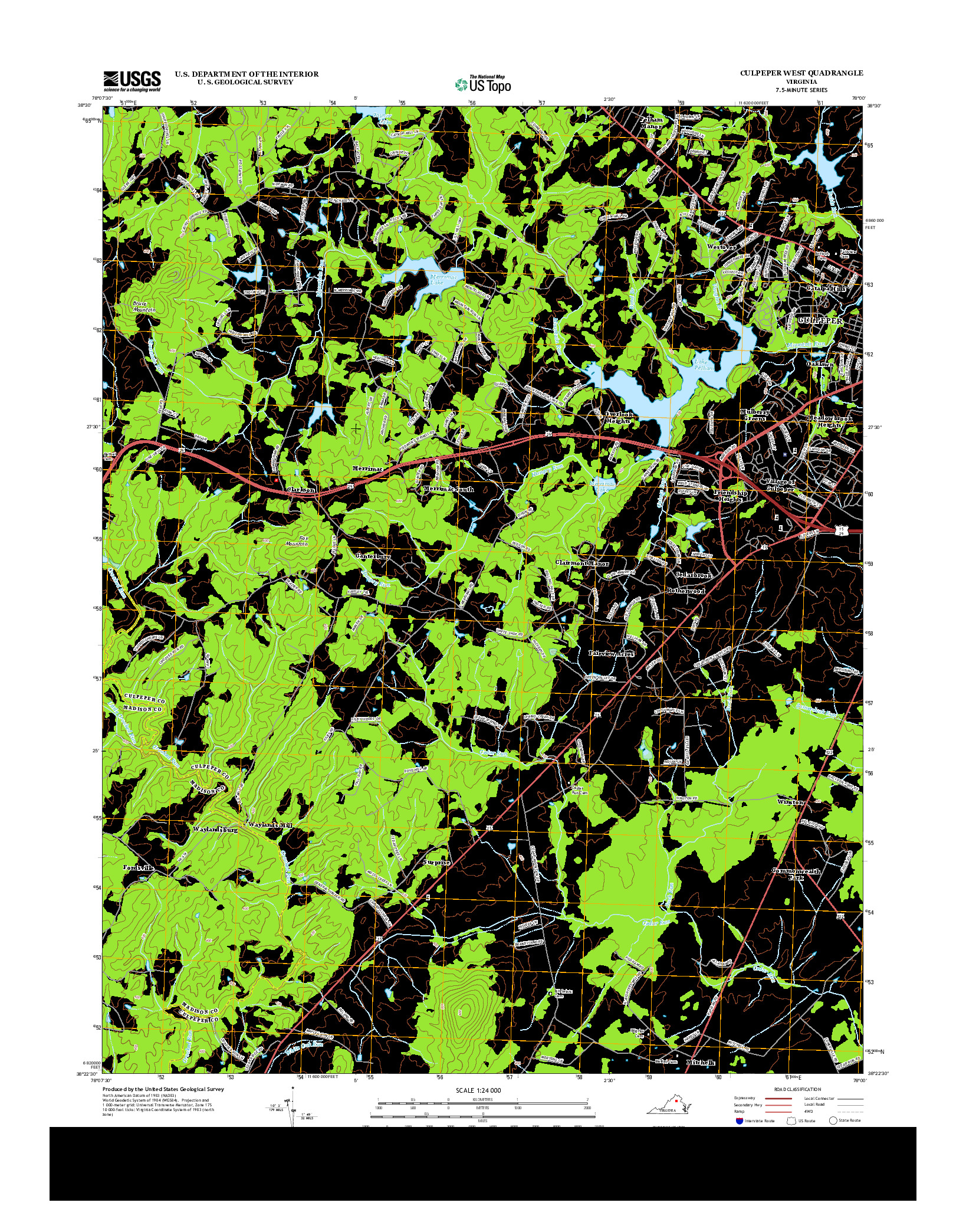 USGS US TOPO 7.5-MINUTE MAP FOR CULPEPER WEST, VA 2013