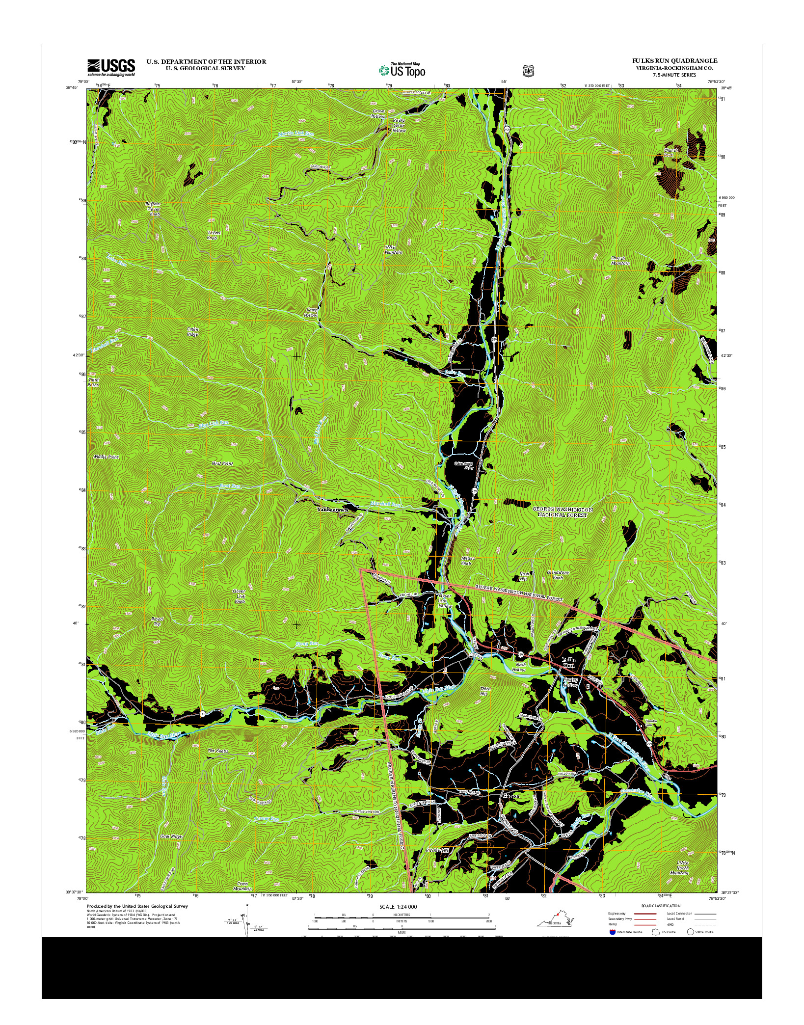USGS US TOPO 7.5-MINUTE MAP FOR FULKS RUN, VA 2013