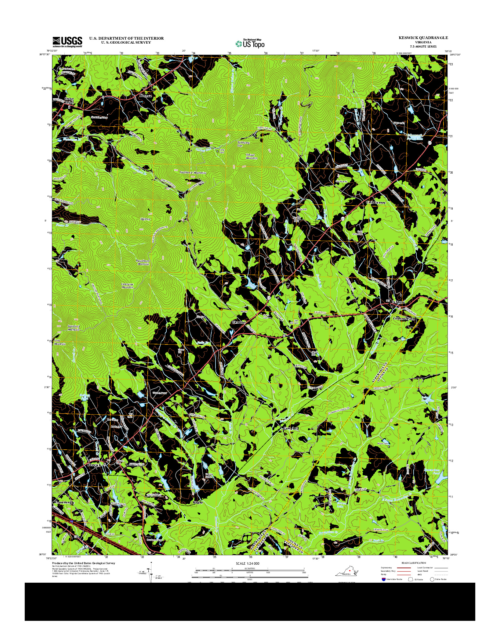 USGS US TOPO 7.5-MINUTE MAP FOR KESWICK, VA 2013