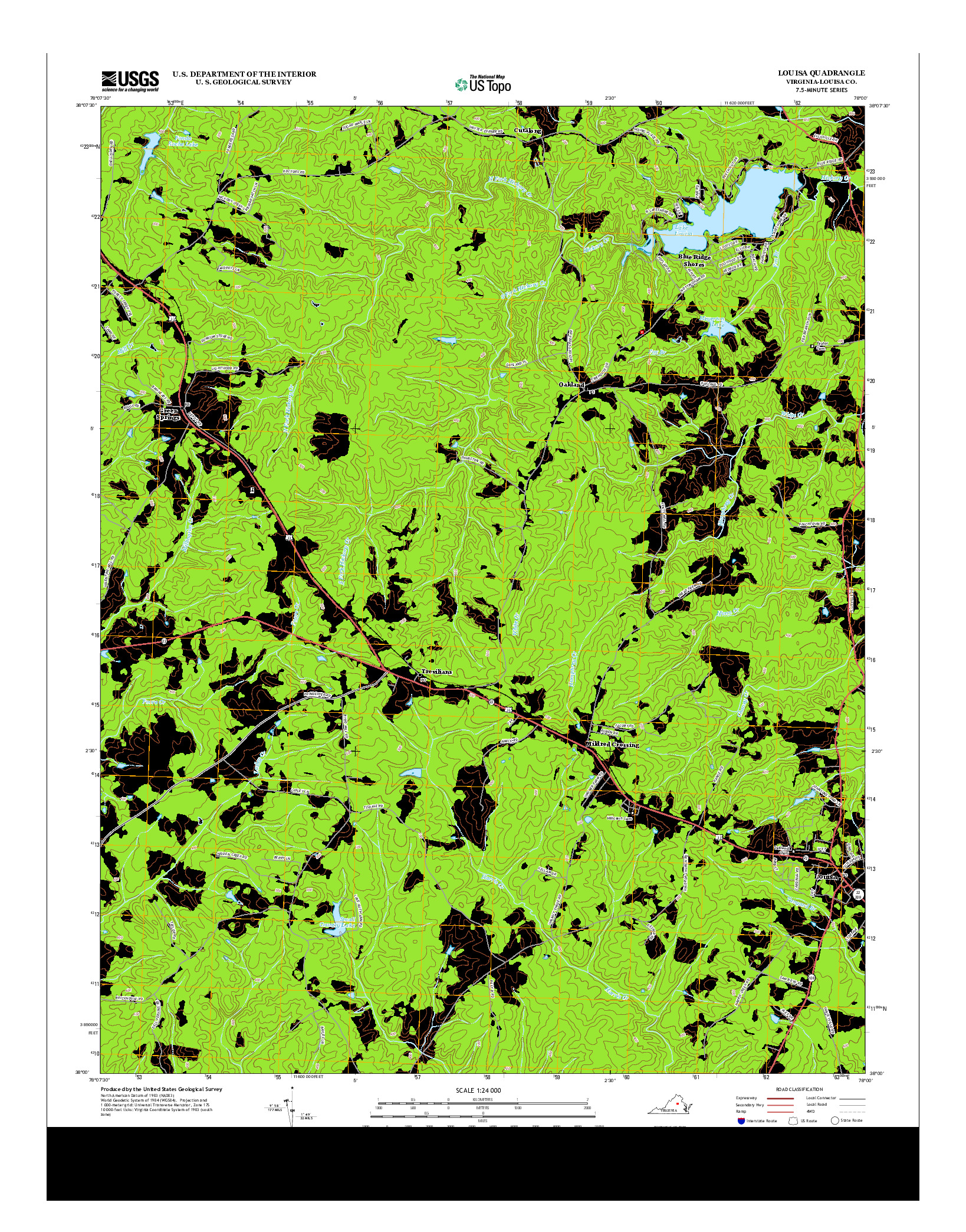 USGS US TOPO 7.5-MINUTE MAP FOR LOUISA, VA 2013