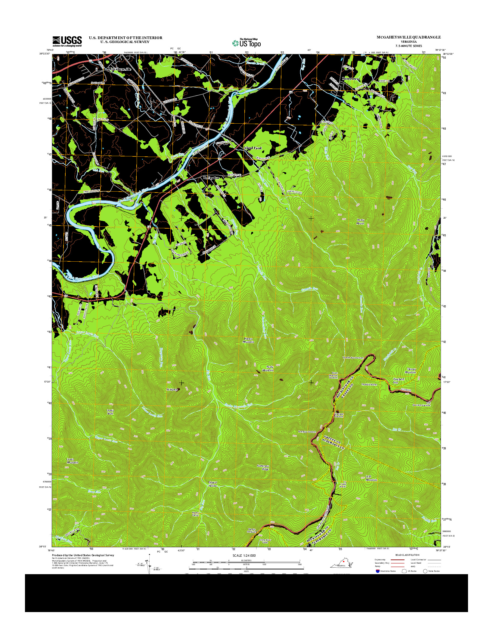 USGS US TOPO 7.5-MINUTE MAP FOR MCGAHEYSVILLE, VA 2013