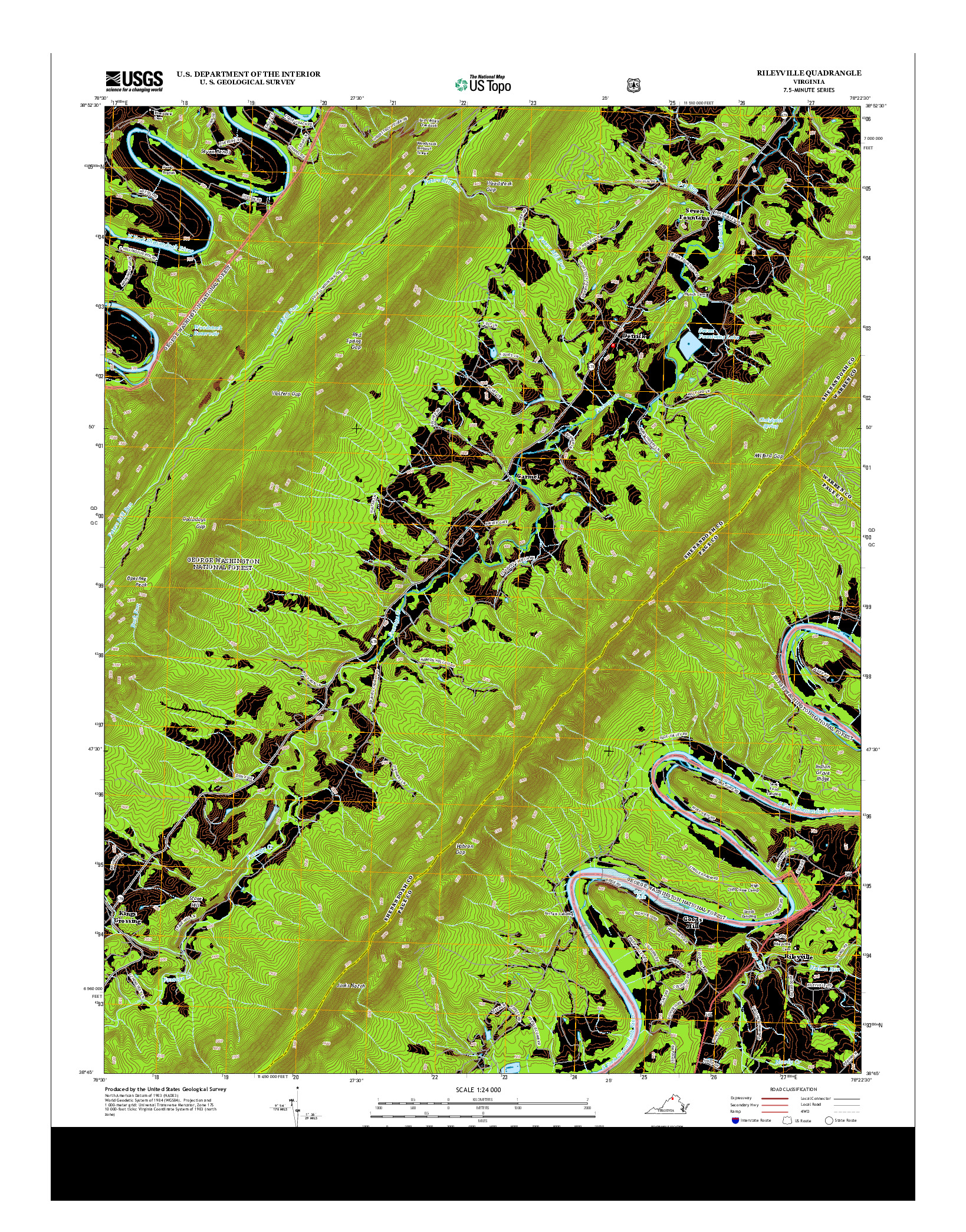 USGS US TOPO 7.5-MINUTE MAP FOR RILEYVILLE, VA 2013