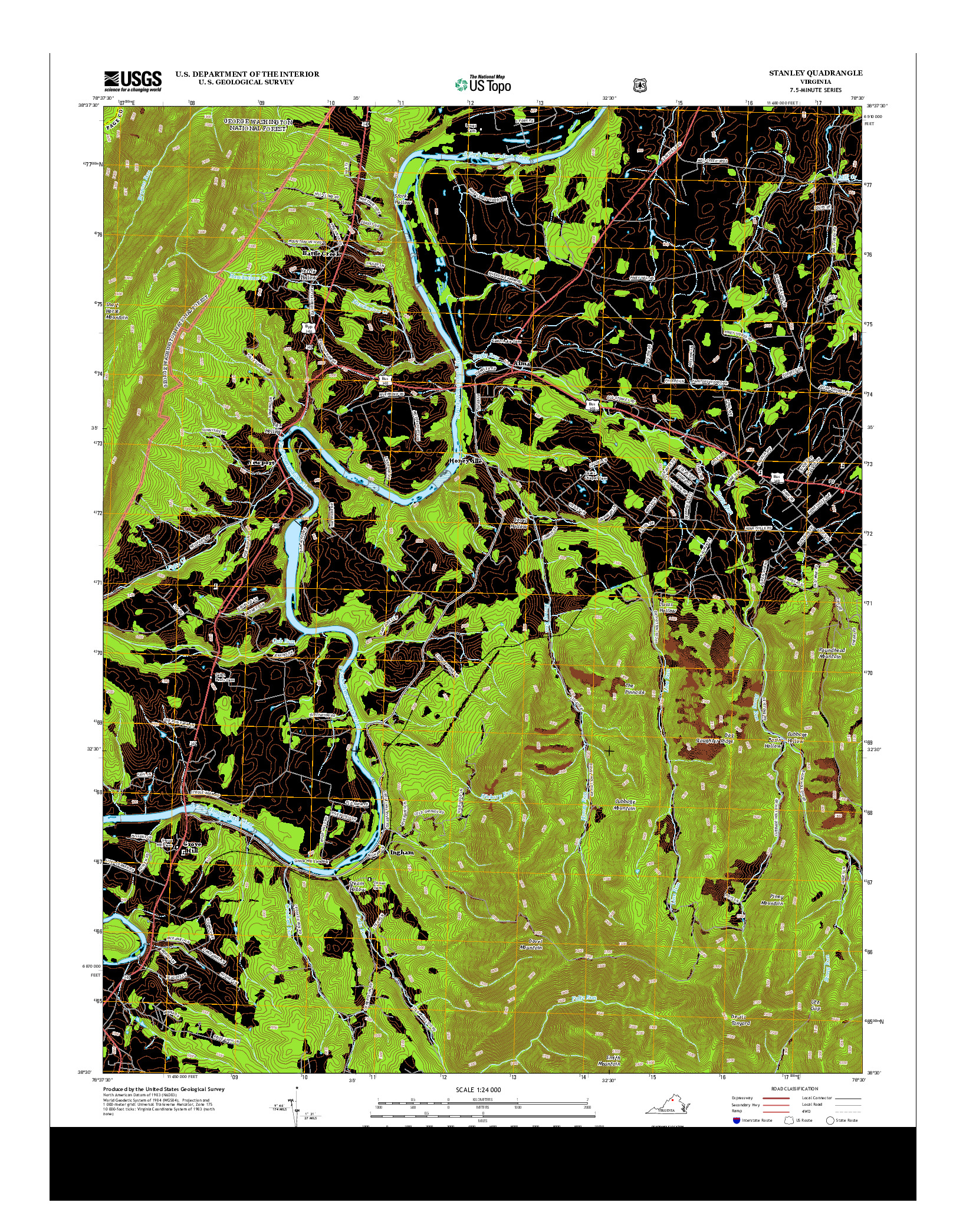 USGS US TOPO 7.5-MINUTE MAP FOR STANLEY, VA 2013