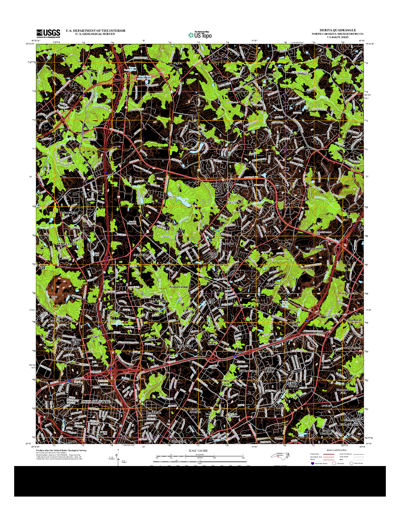 USGS US TOPO 7.5-MINUTE MAP FOR DERITA, NC 2013