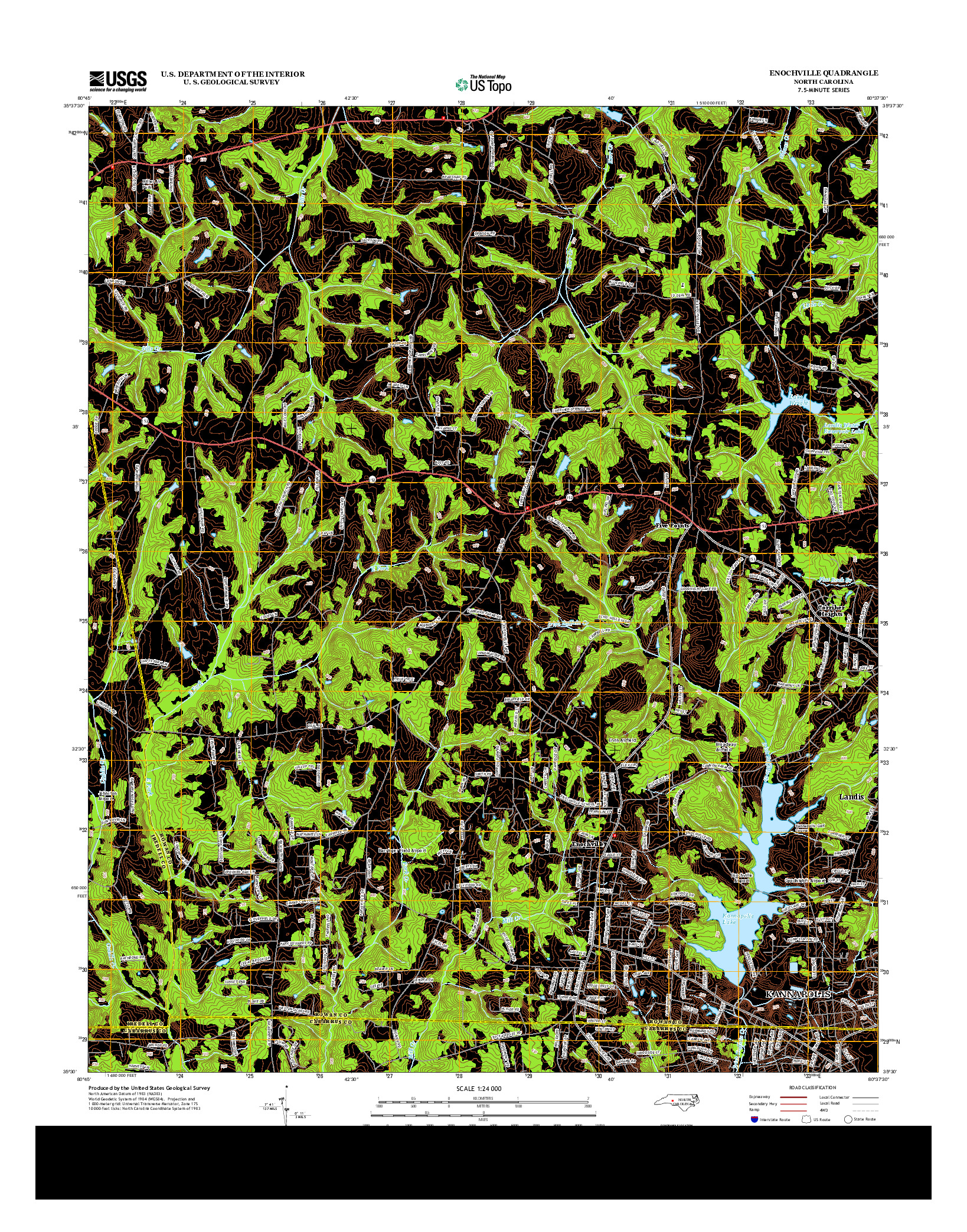 USGS US TOPO 7.5-MINUTE MAP FOR ENOCHVILLE, NC 2013