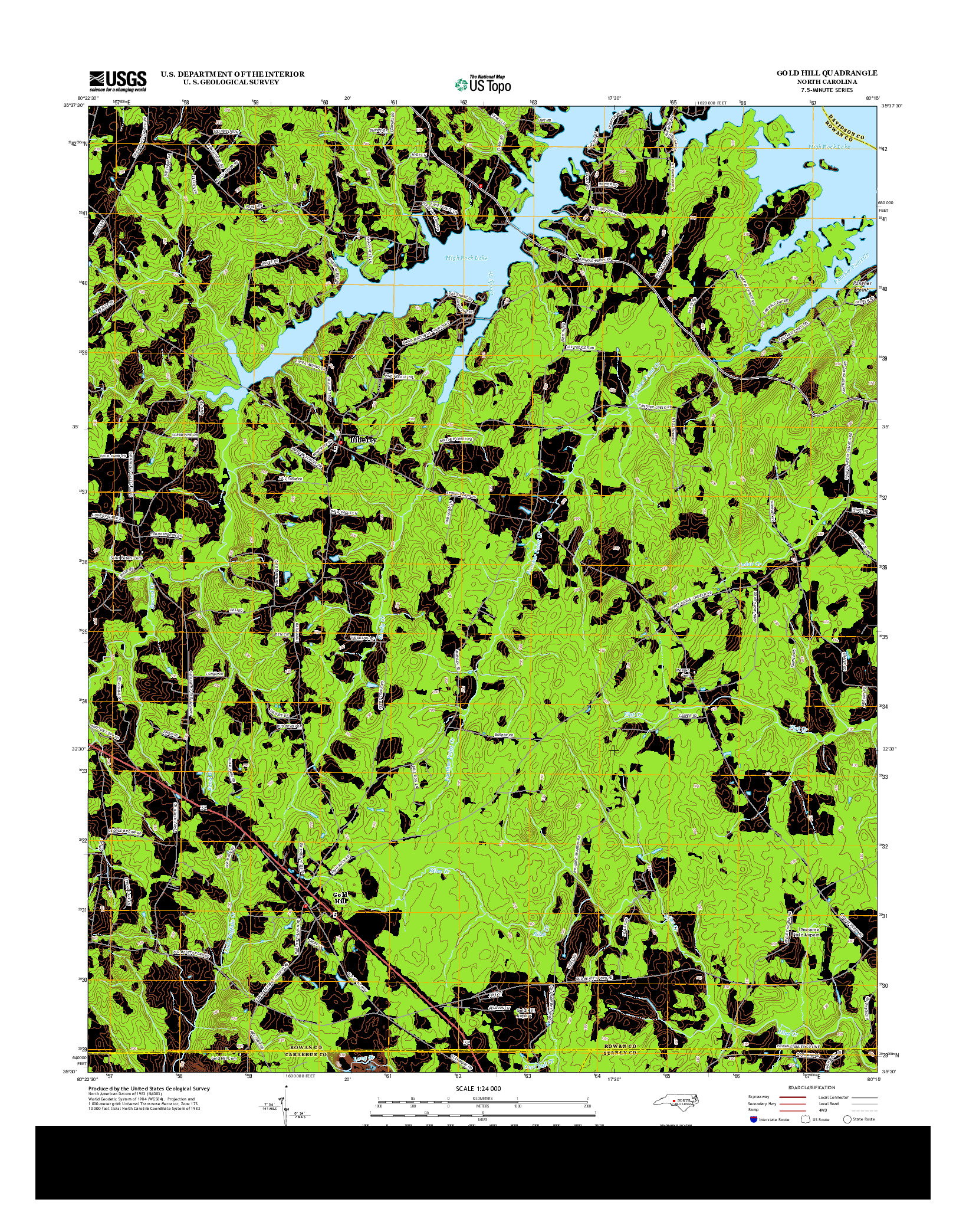 USGS US TOPO 7.5-MINUTE MAP FOR GOLD HILL, NC 2013